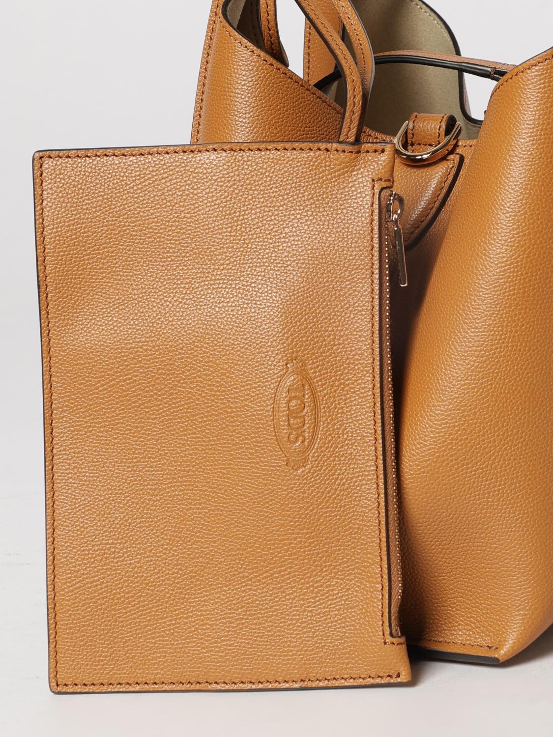 TOD'S BORSA MINI: Borsa T Timeless Hogan in pelle, Cammello - Img 4