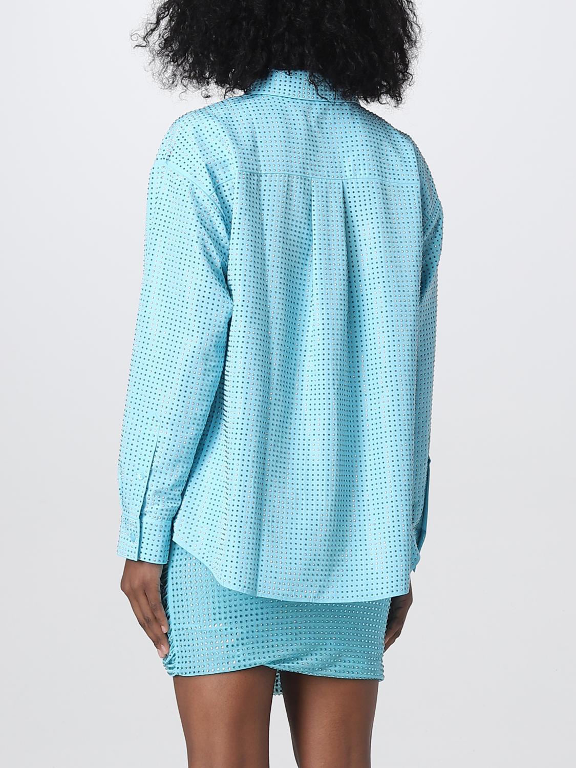 SELF-PORTRAIT CAMICIA: Camicia Self-Portrait in tessuto con strass applicati, Blue - Img 3