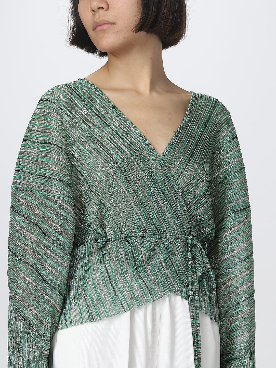 FORTE FORTE TOP: Blusa Forte Forte in tessuto lamé, Smeraldo - Img 3