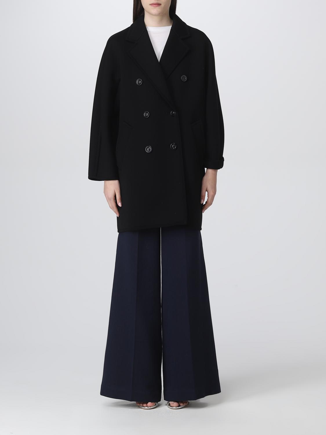 MAX MARA COAT: Max Mara wool and silk coat, Black - Img 1
