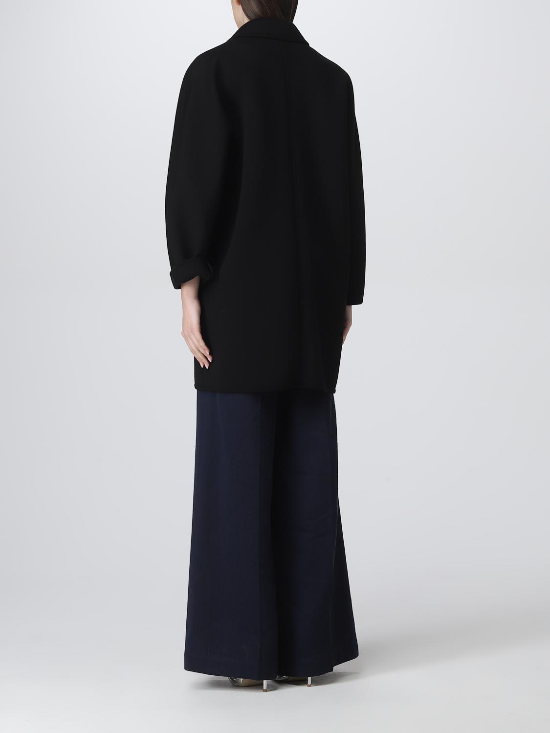 MAX MARA COAT: Max Mara wool and silk coat, Black - Img 3