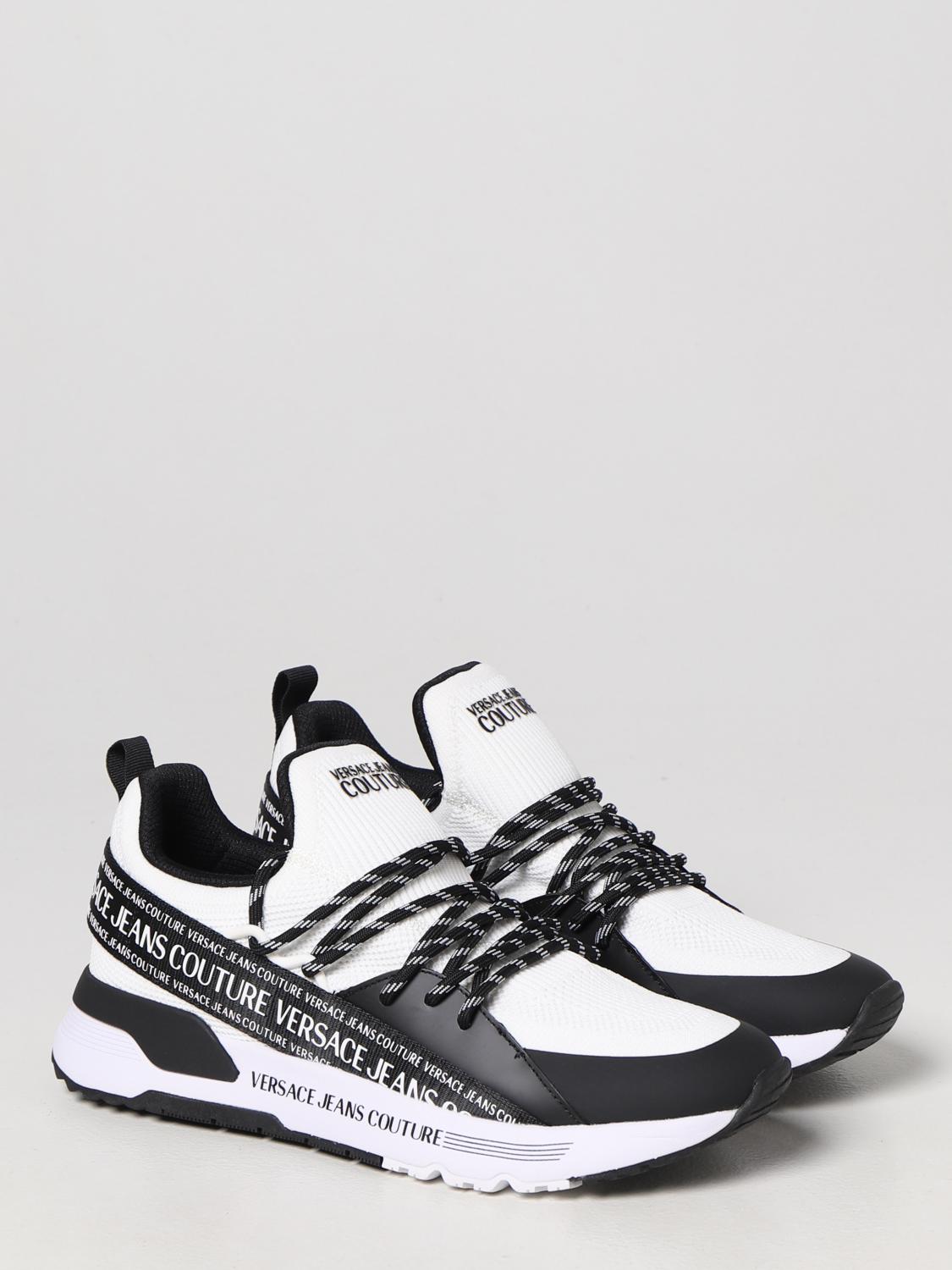 VERSACE JEANS COUTURE: sneakers in stretch knit - White