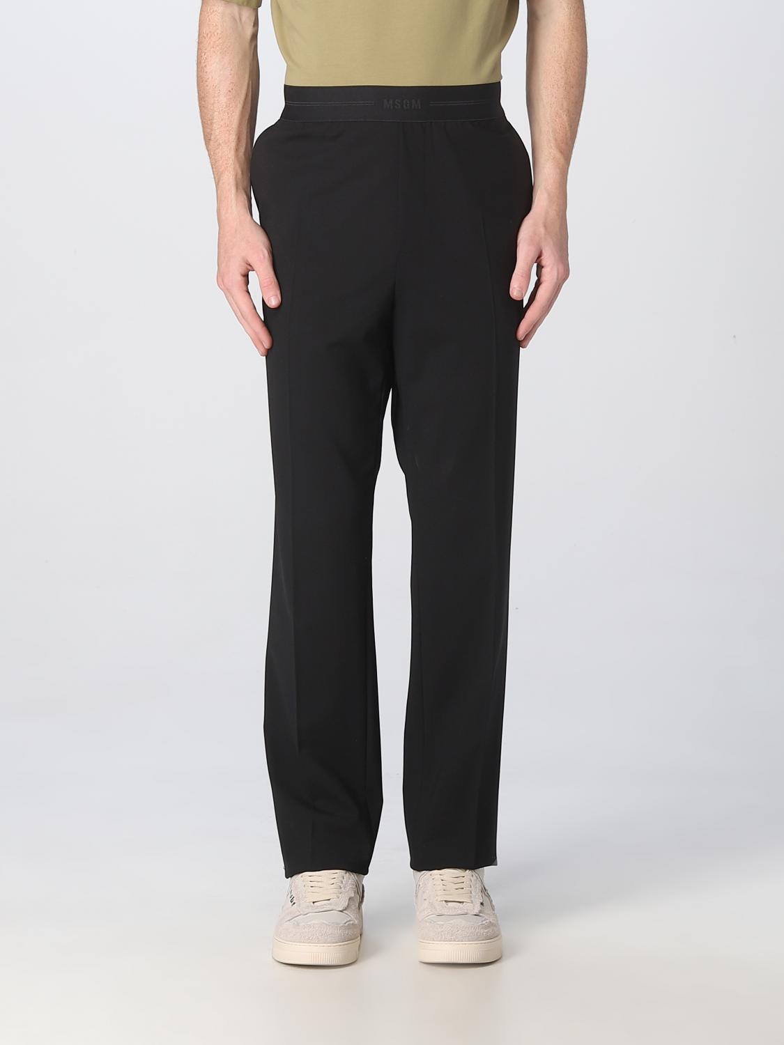MSGM PANTALONI: Joggers MSGM in lana stretch, Nero - Img 1