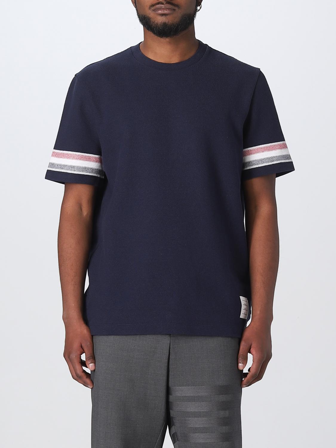 Tシャツ・カットソー THOM BROWNE Men T-shirt Blue MJS204AJ0046 415 Tシャツ・カットソー THOM BROWNE Men T-shirt Blue