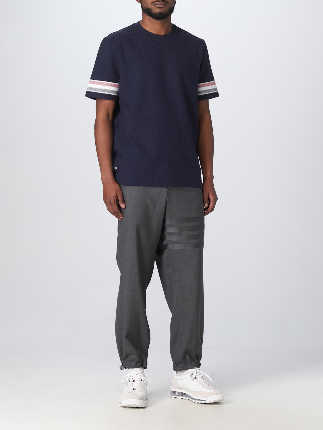 Thom Browne Outlet: t-shirt with striped bands - Blue | Thom