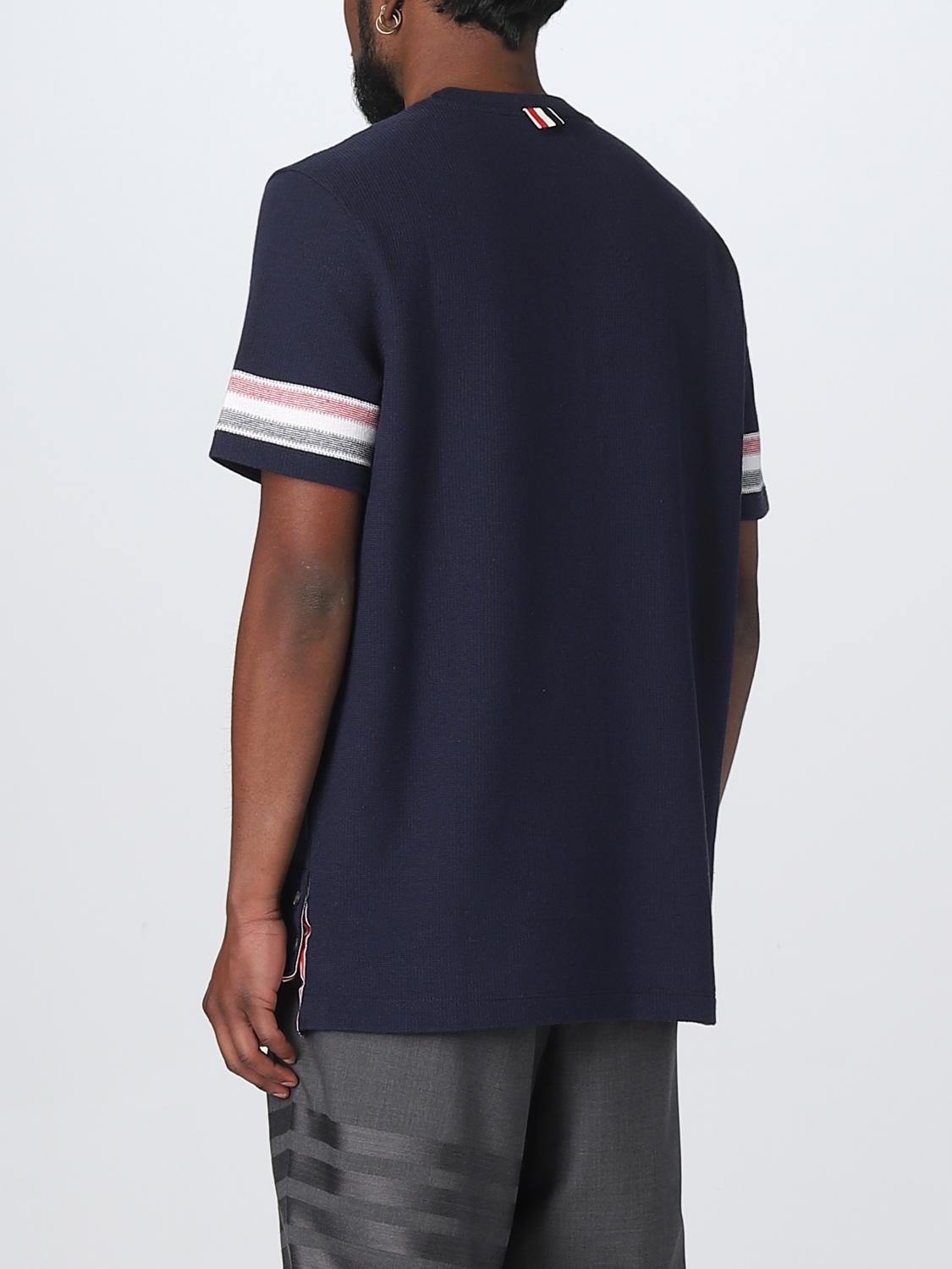 THOM BROWNE T-SHIRT: T-shirt Thom Browne con bande a righe, Blue - Img 3