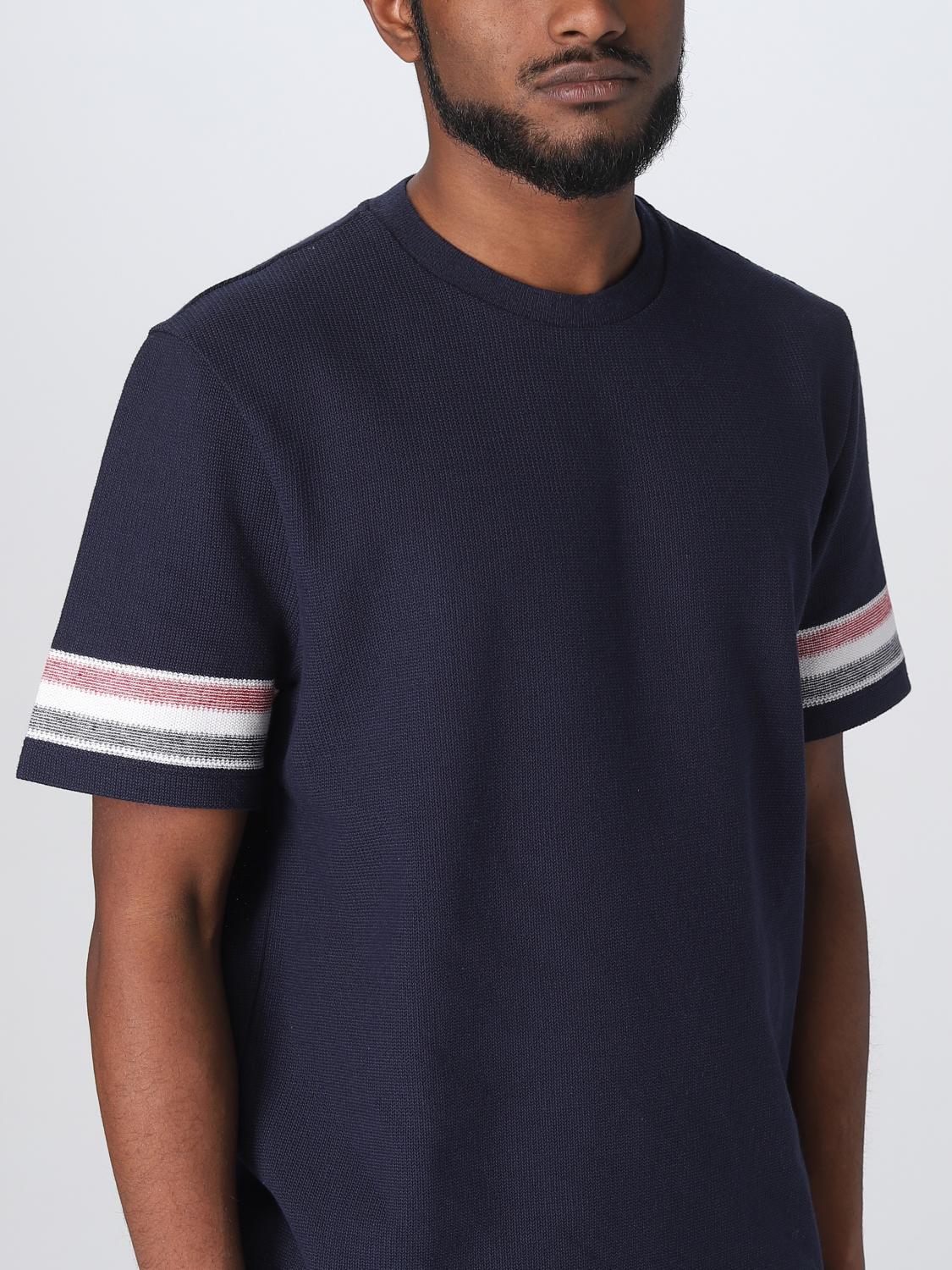 THOM BROWNE T-SHIRT: T-shirt Thom Browne con bande a righe, Blue - Img 5