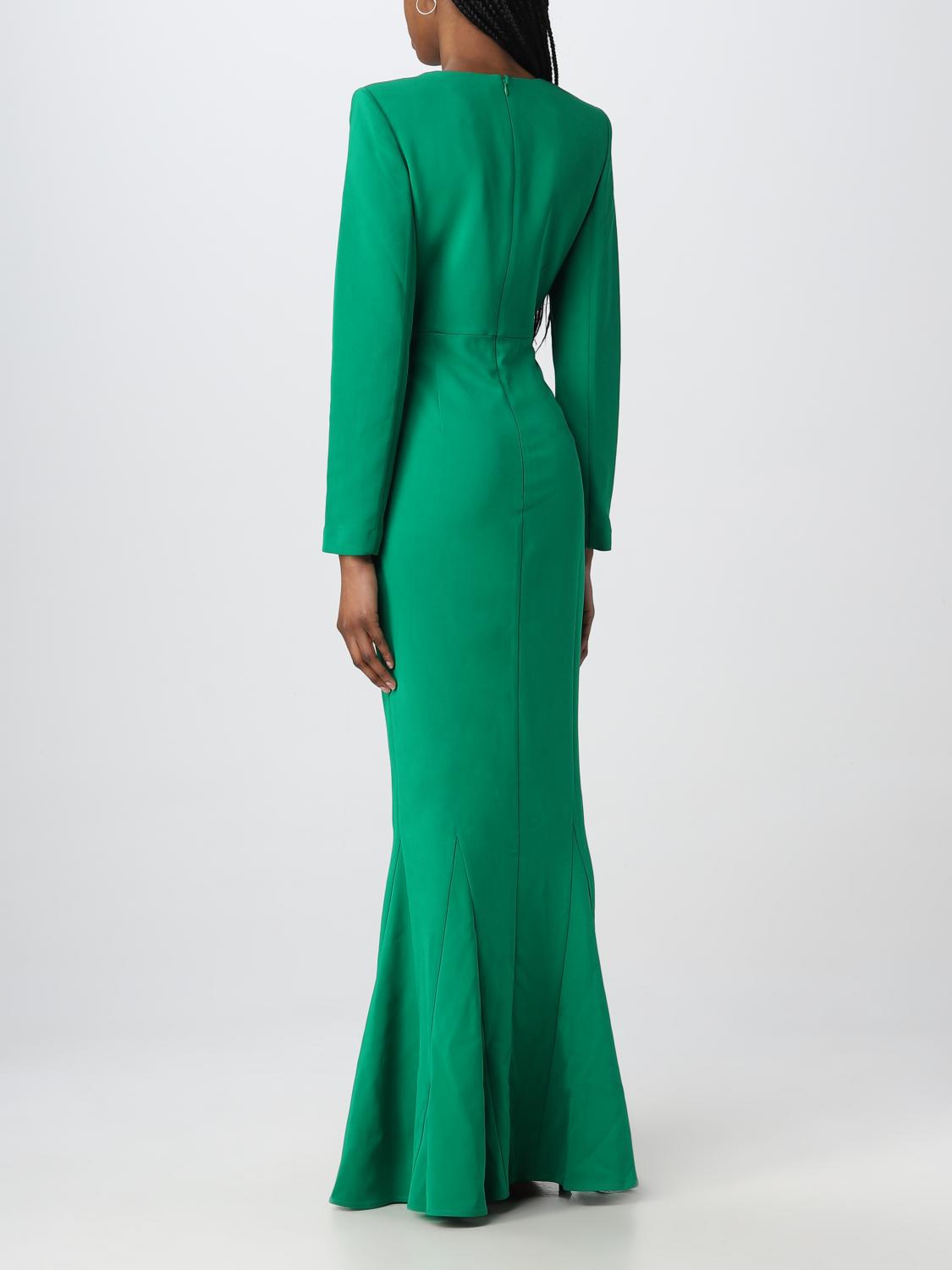 roland mouret green dress Asymmetrical Fold Wool Silk Gown Green – Roland Mouret main image 0