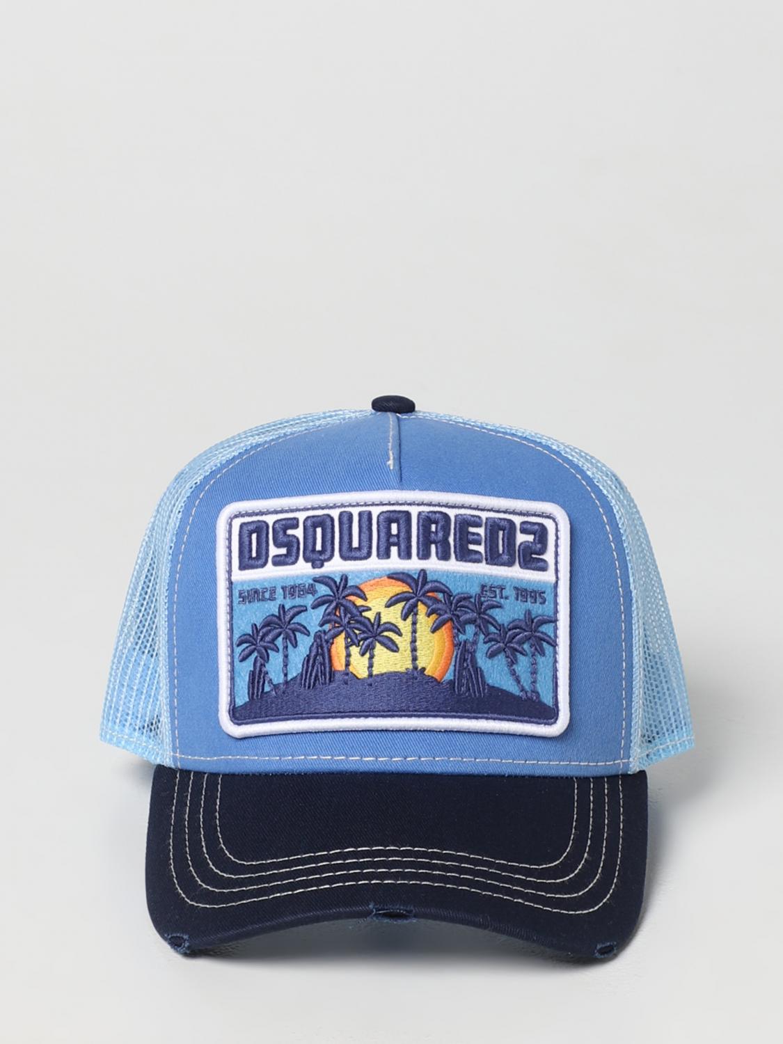 DSQUARED2 CAPPELLO: Cappello Dsquared2 in cotone e nylon, Celeste - Img 2