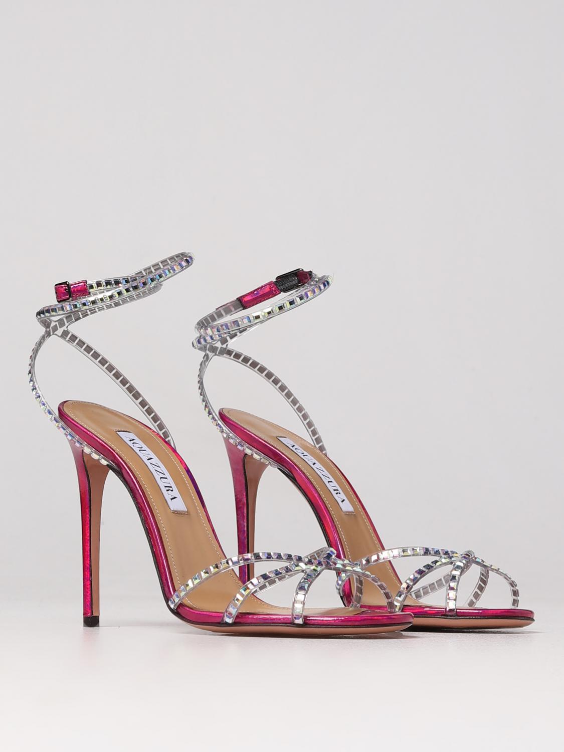 シューズ・サンダルその他 AQUAZZURA Woman Heeled sandals Fuchsia DNCHIGS0CXV FXA Aquazzura Outlet: Heeled sandals woman - Fuchsia | Aquazzura
