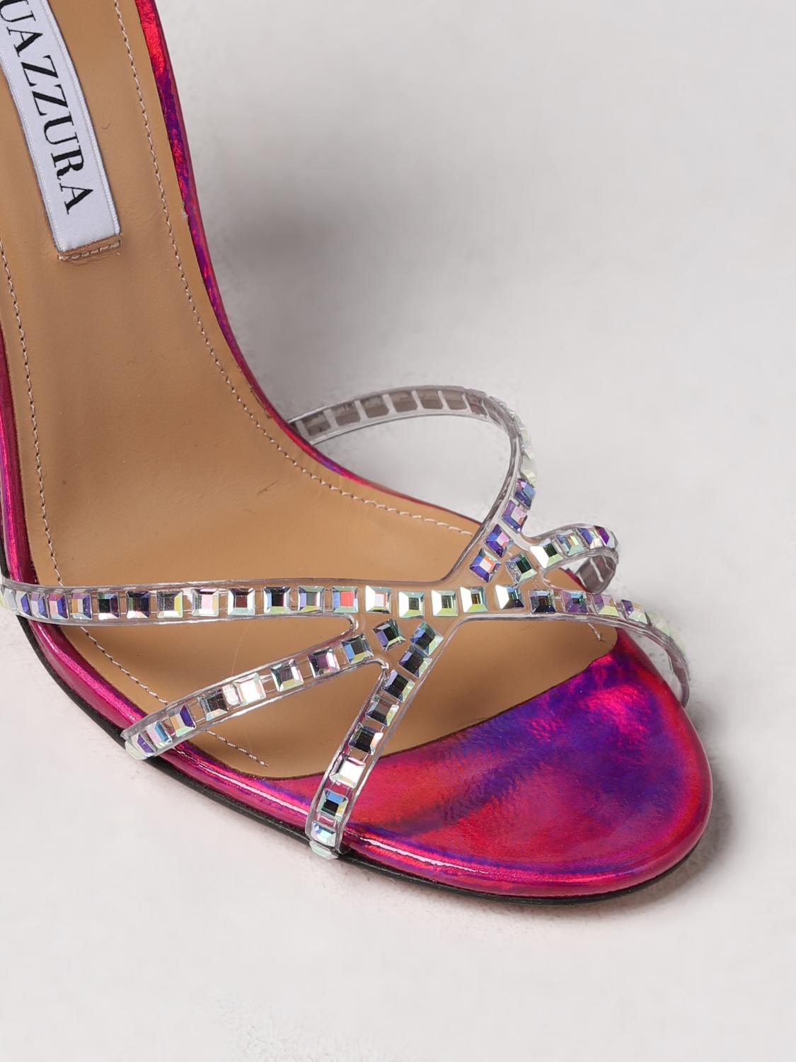 シューズ・サンダルその他 AQUAZZURA Woman Heeled sandals Fuchsia DNCHIGS0CXV FXA Aquazzura Outlet: Heeled sandals woman - Fuchsia | Aquazzura