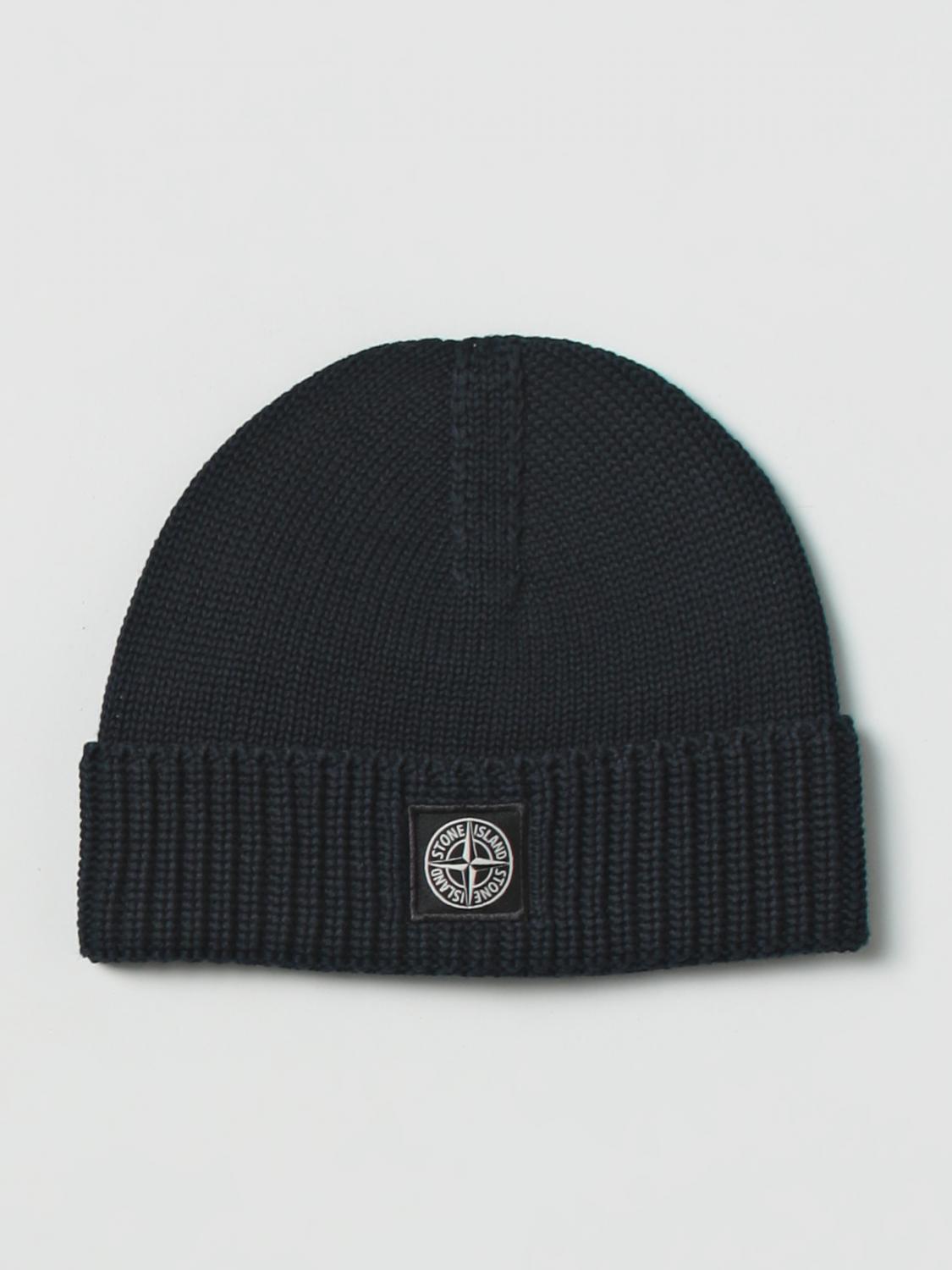STONE ISLAND JUNIOR GORRO: Gorro niños Stone Island Junior, Azul Marino - Img 1