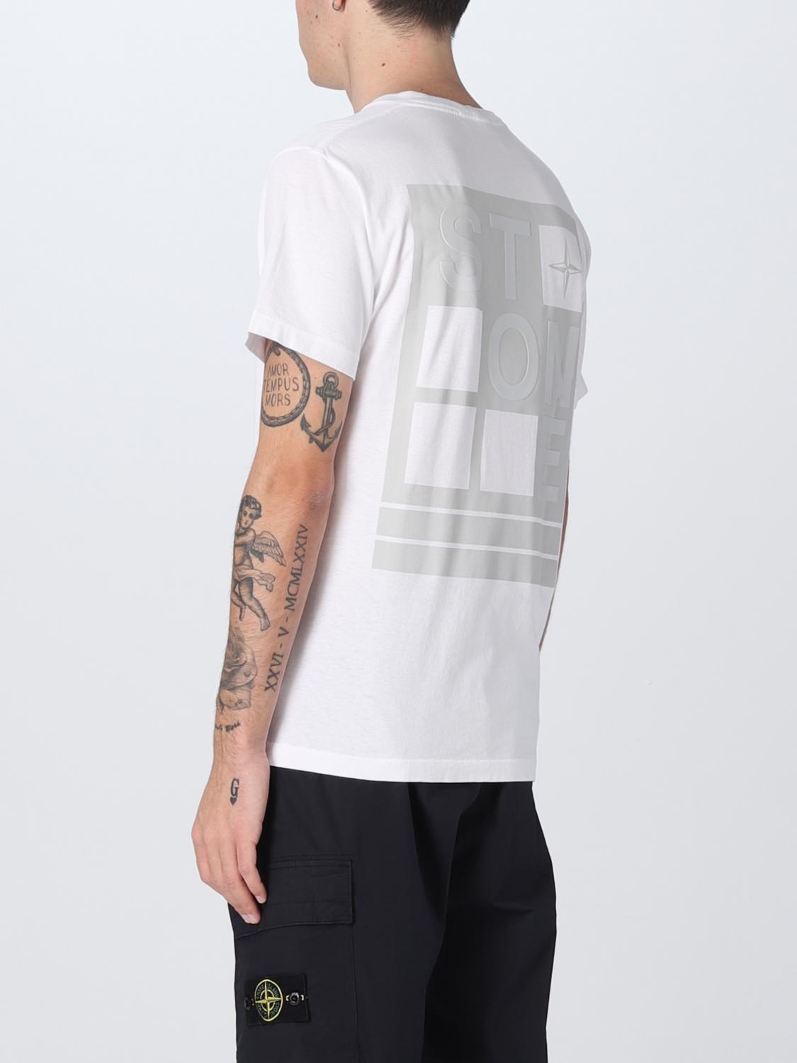 STONE ISLAND CAMISETA: Camiseta hombre Stone Island, Blanco - Img 3