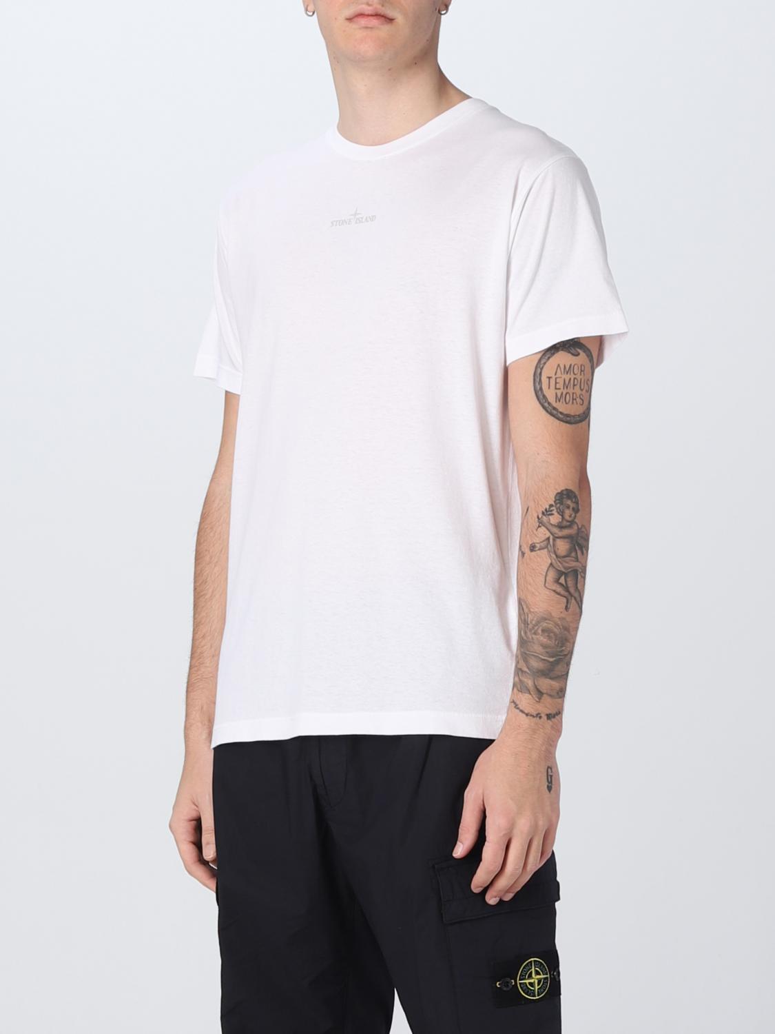 STONE ISLAND CAMISETA: Camiseta hombre Stone Island, Blanco - Img 4