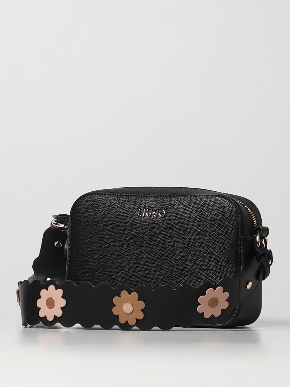 LIU JO BORSA A TRACOLLA: Borsa Agar Liu Jo in pelle sintetica saffiano, Nero - Img 3
