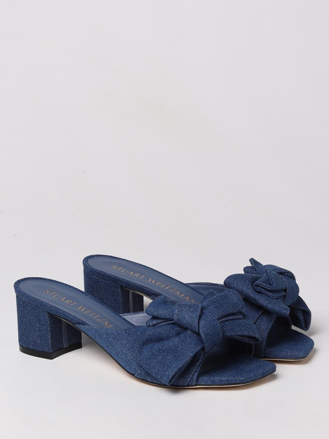 STUART WEITZMAN HEELED SANDAL: Stuart Weitzman Love Knot sandal in denim, Blue - Img 2