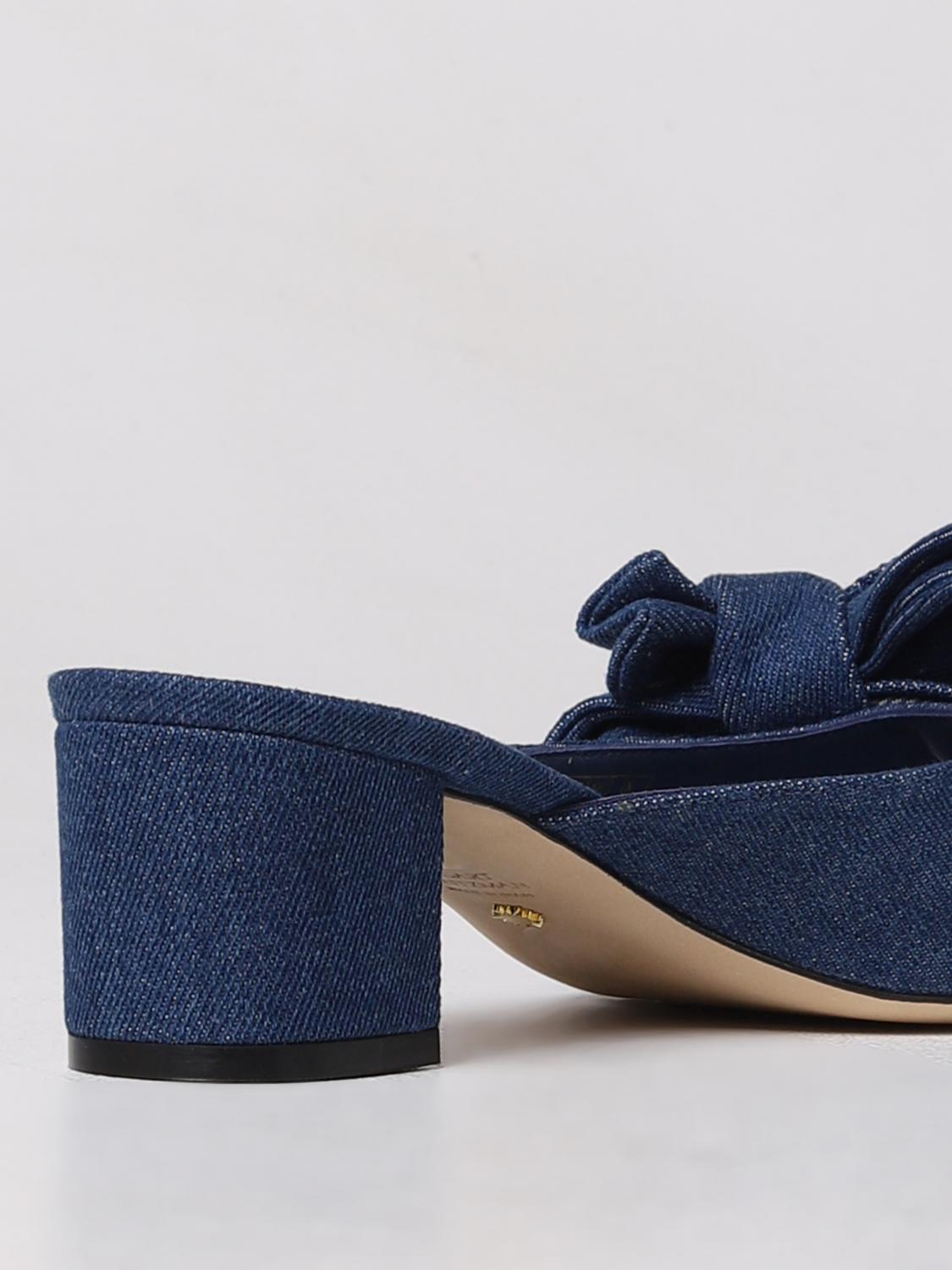 STUART WEITZMAN HEELED SANDAL: Stuart Weitzman Love Knot sandal in denim, Blue - Img 3