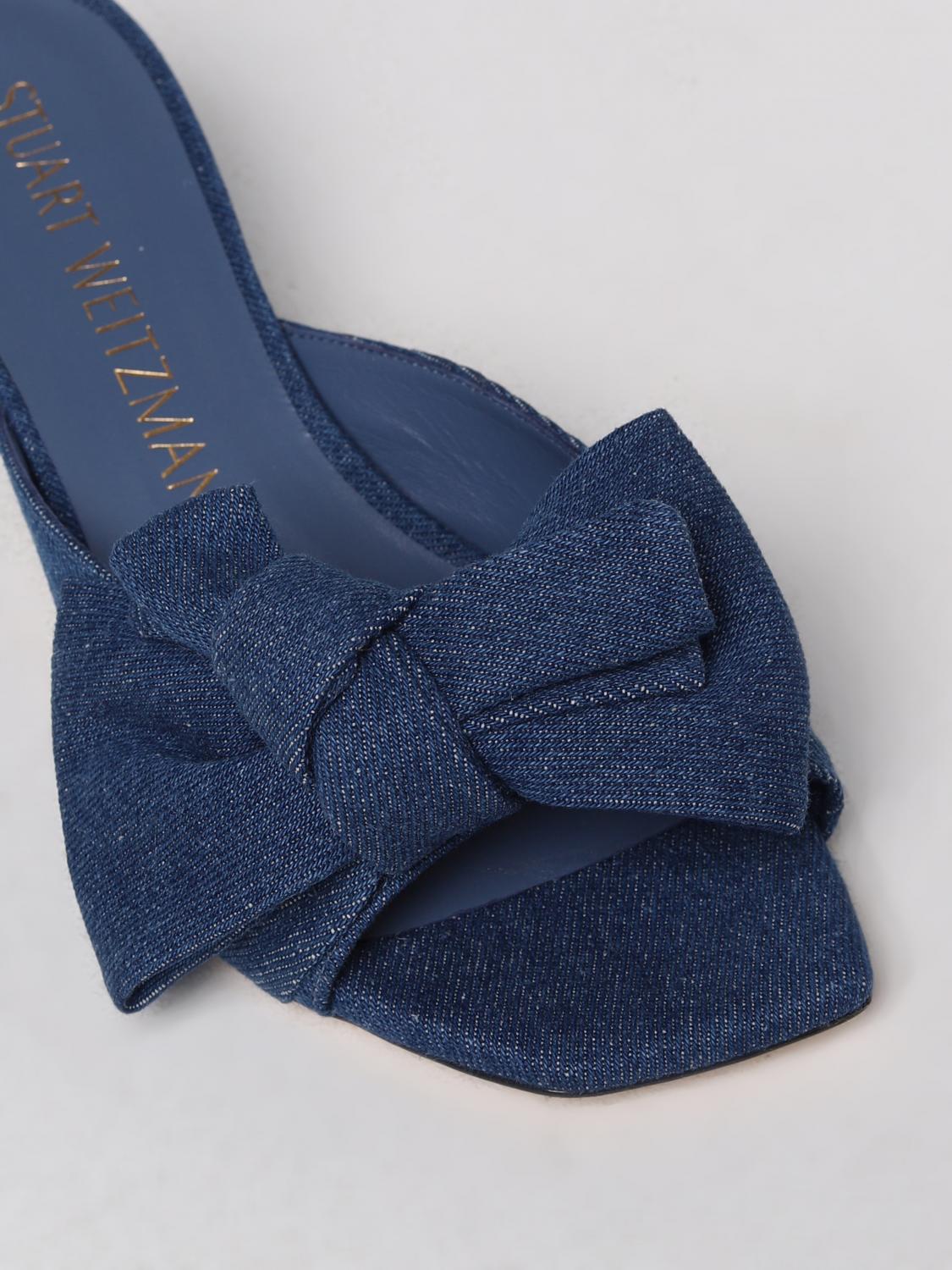 STUART WEITZMAN HEELED SANDAL: Stuart Weitzman Love Knot sandal in denim, Blue - Img 4