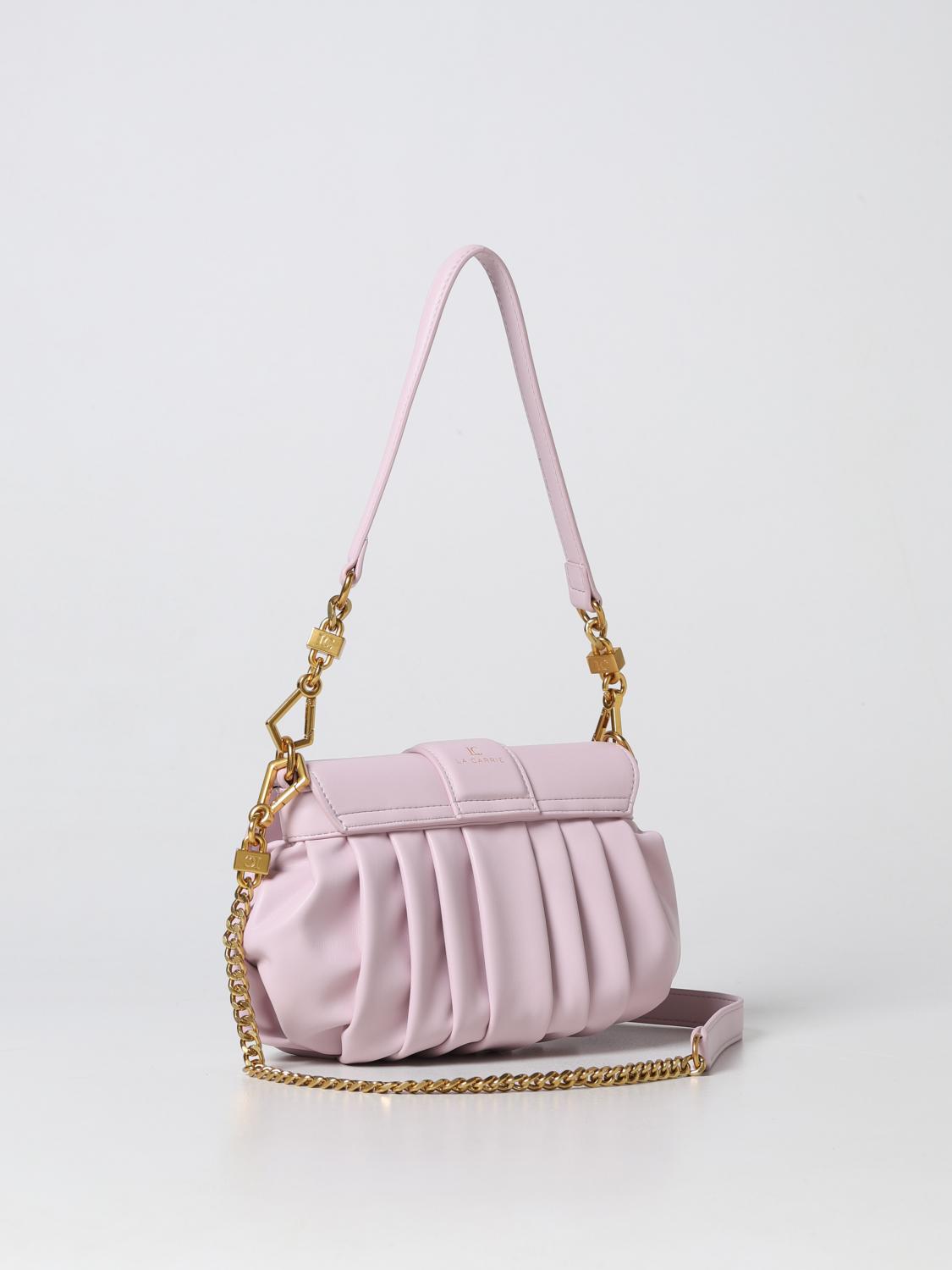 LA CARRIE BORSA A SPALLA: Borsa Accordion La Carrie in pelle sintetica, Rosa - Img 2