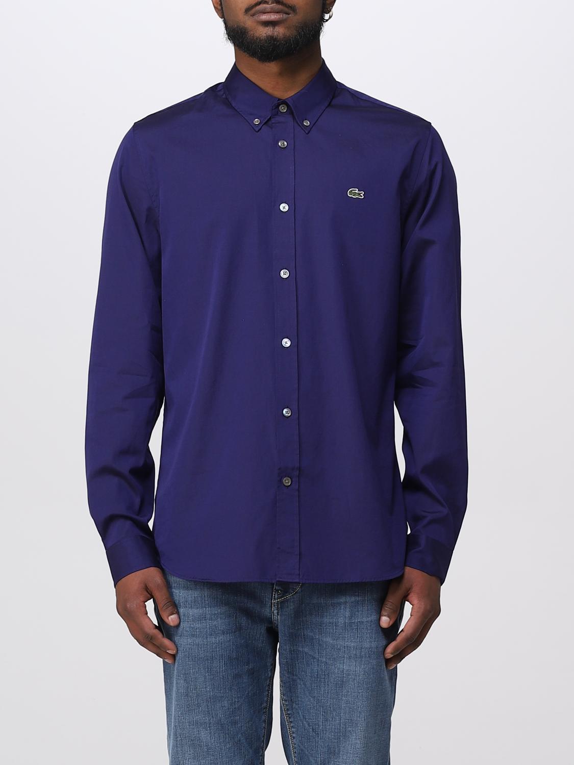 LACOSTE CAMICIA: Camicia Lacoste in popeline di cotone, Blue Navy - Img 1