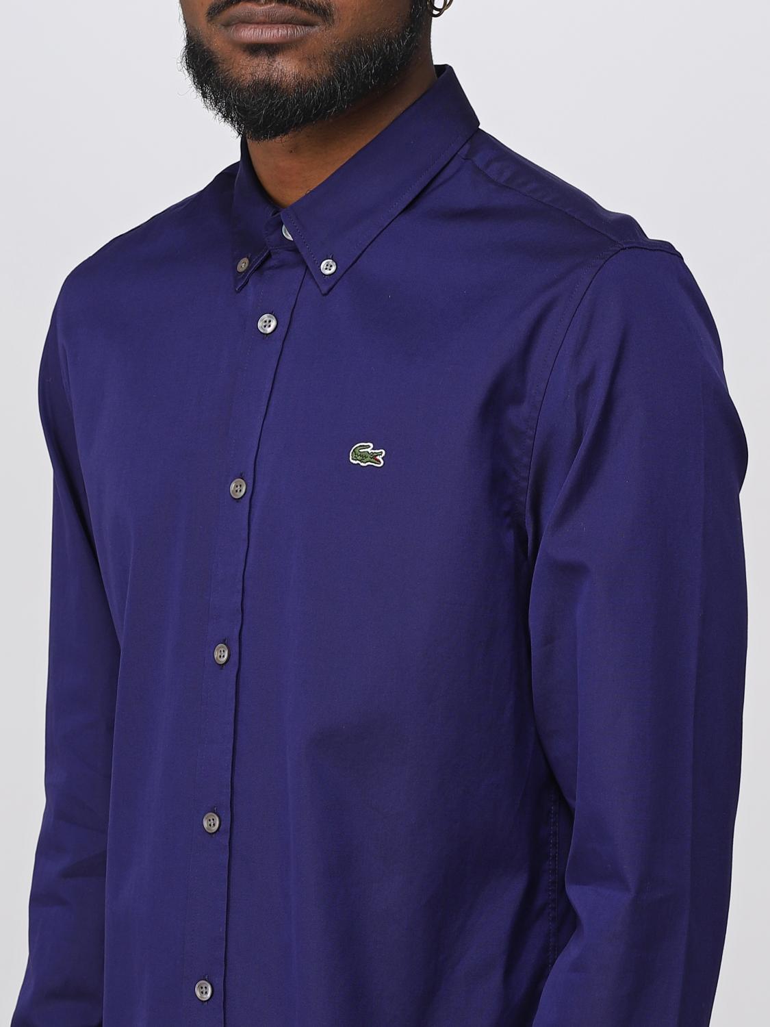 LACOSTE CAMICIA: Camicia Lacoste in popeline di cotone, Blue Navy - Img 3