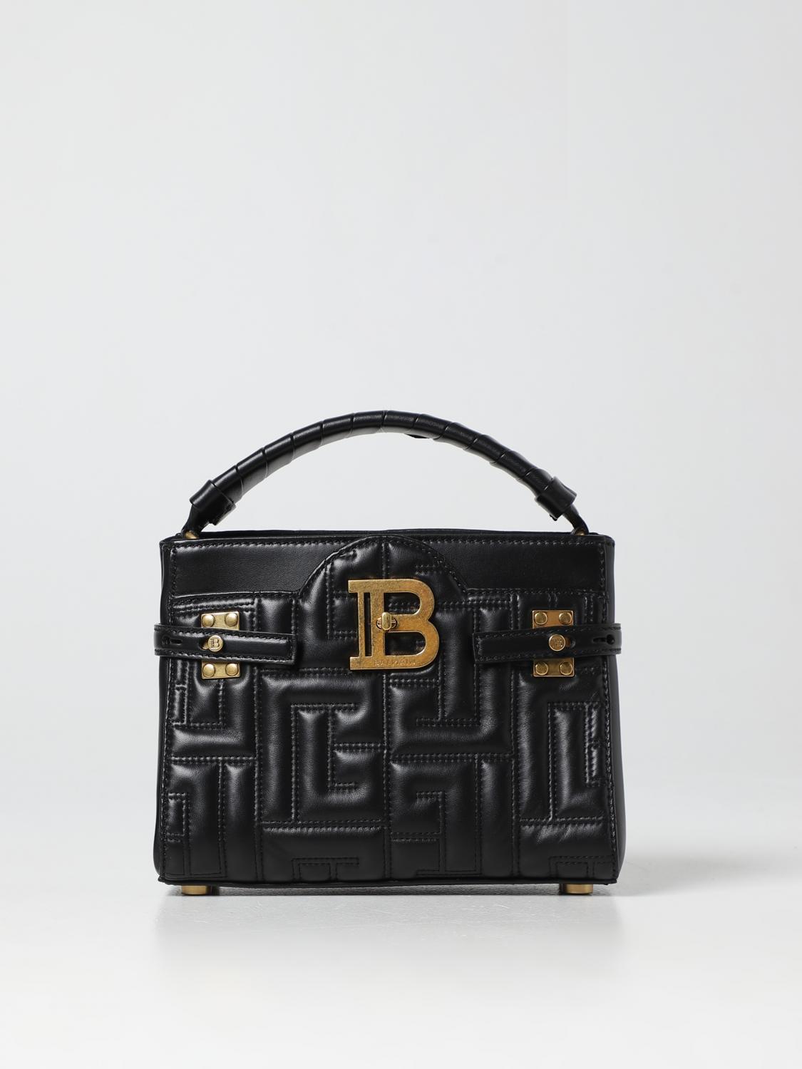 BALMAIN BORSA MINI: Borsa B-Buzz Balmain in pelle, Nero - Img 1