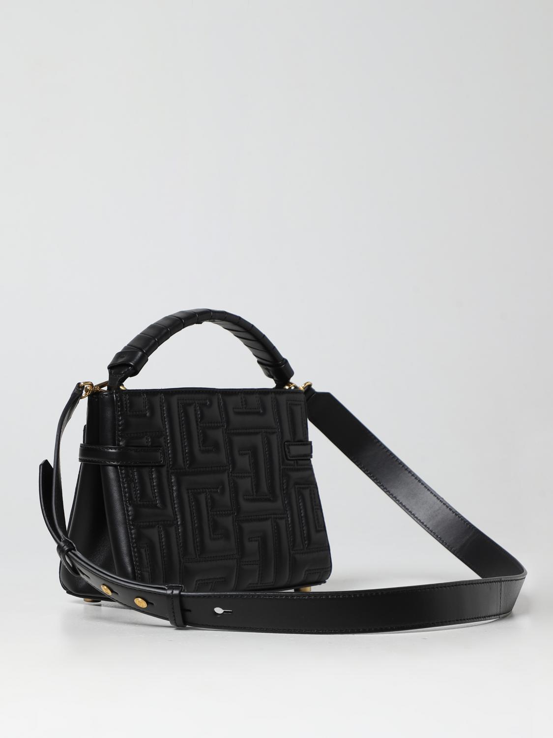 BALMAIN BORSA MINI: Borsa B-Buzz Balmain in pelle, Nero - Img 2