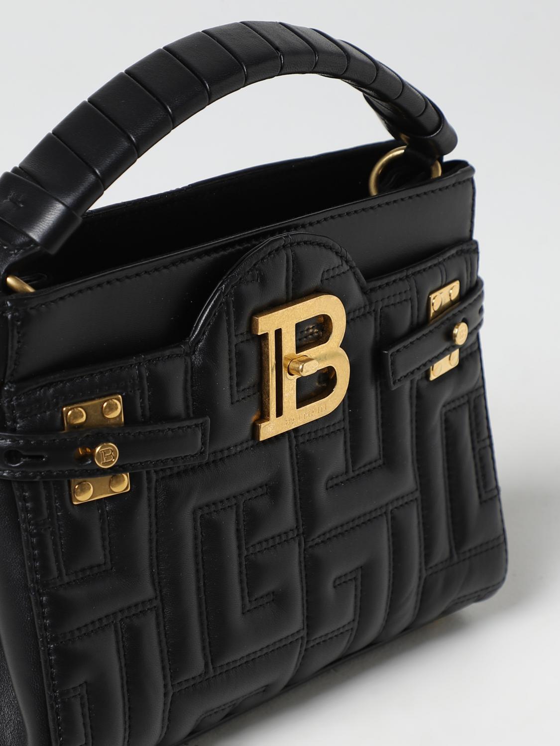 BALMAIN BORSA MINI: Borsa B-Buzz Balmain in pelle, Nero - Img 3
