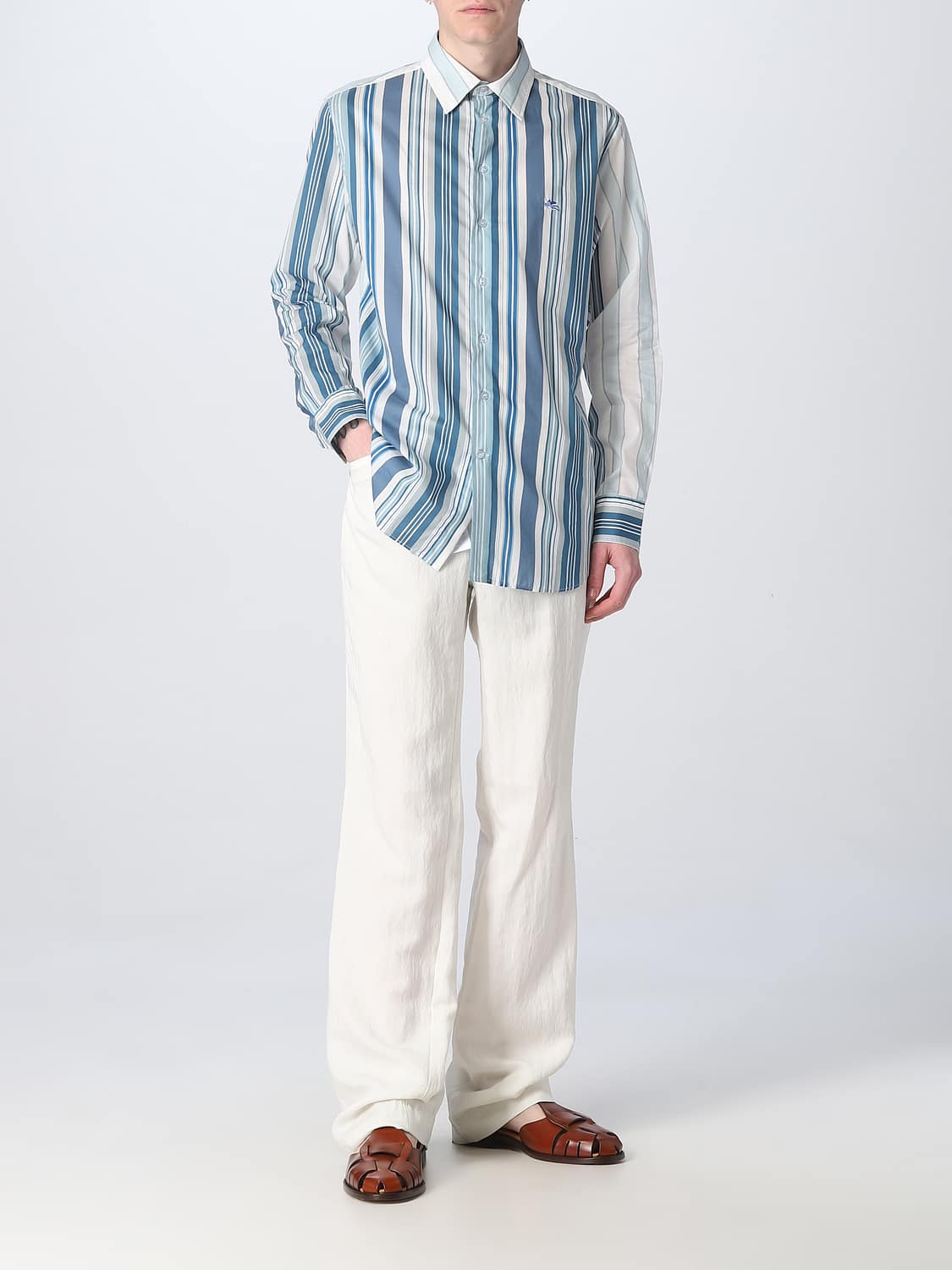 ETRO CAMISA: Camisa hombre Etro, Celeste - Img 2
