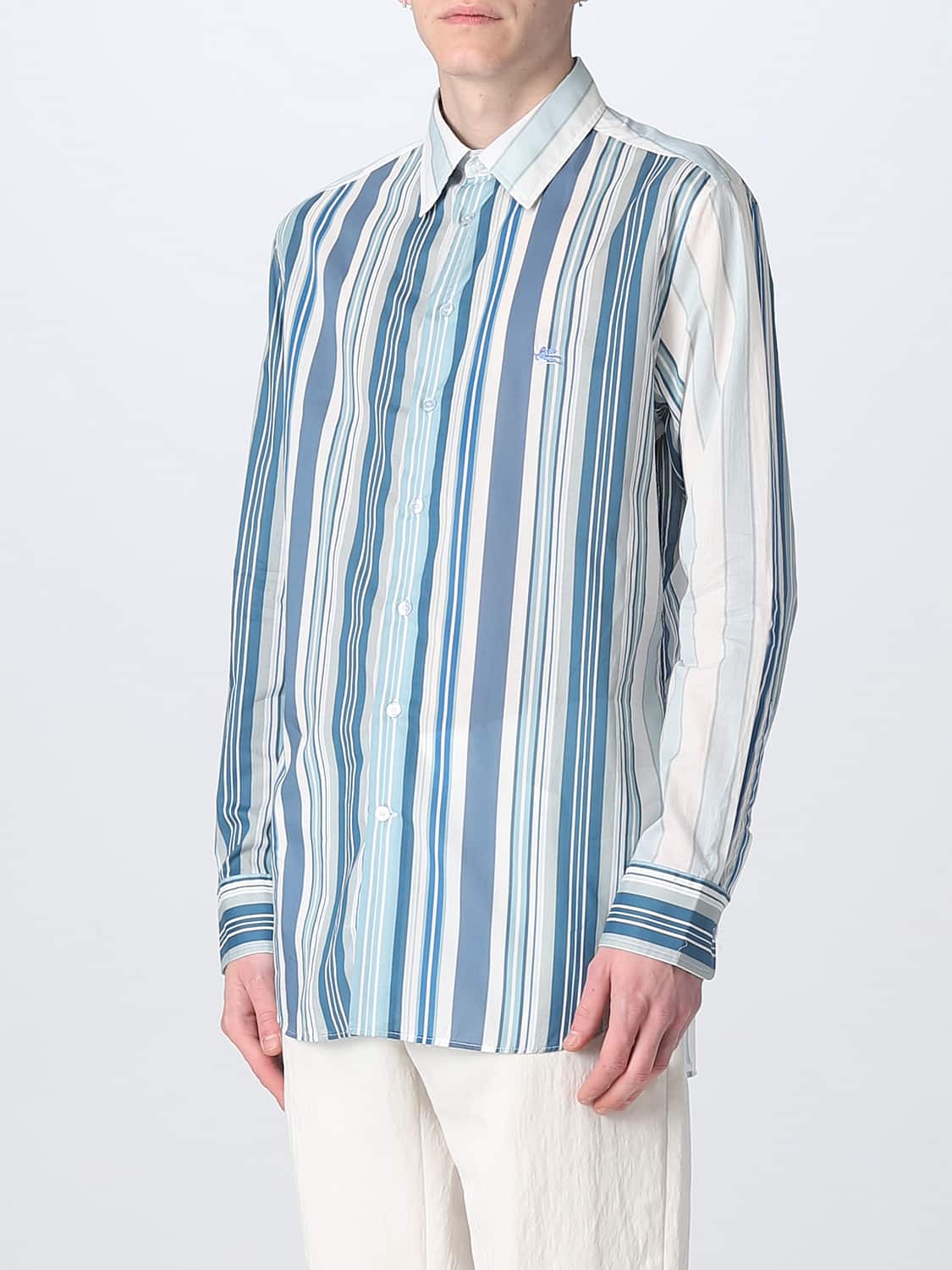 ETRO CAMISA: Camisa hombre Etro, Celeste - Img 4