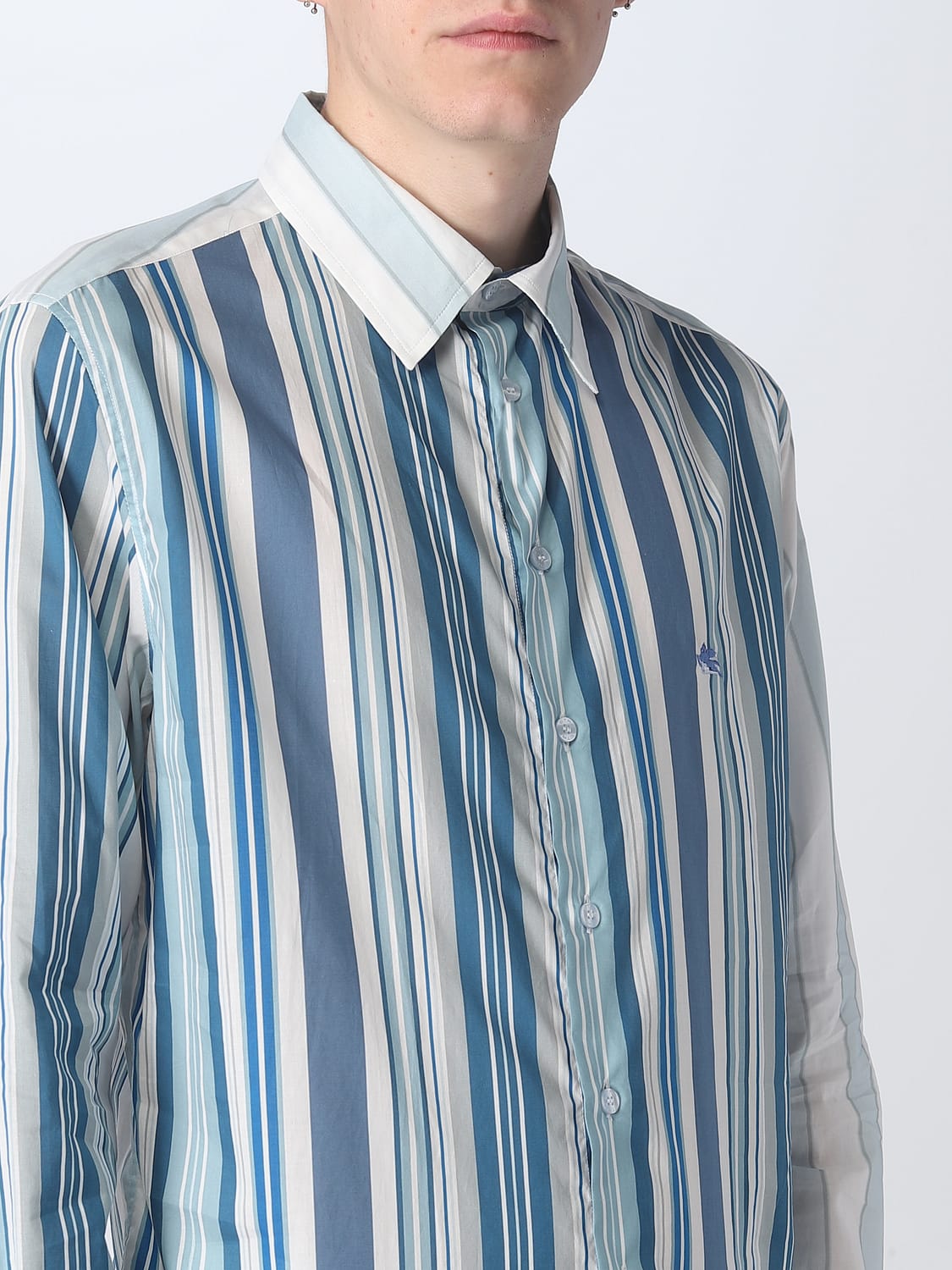 ETRO CAMISA: Camisa hombre Etro, Celeste - Img 5