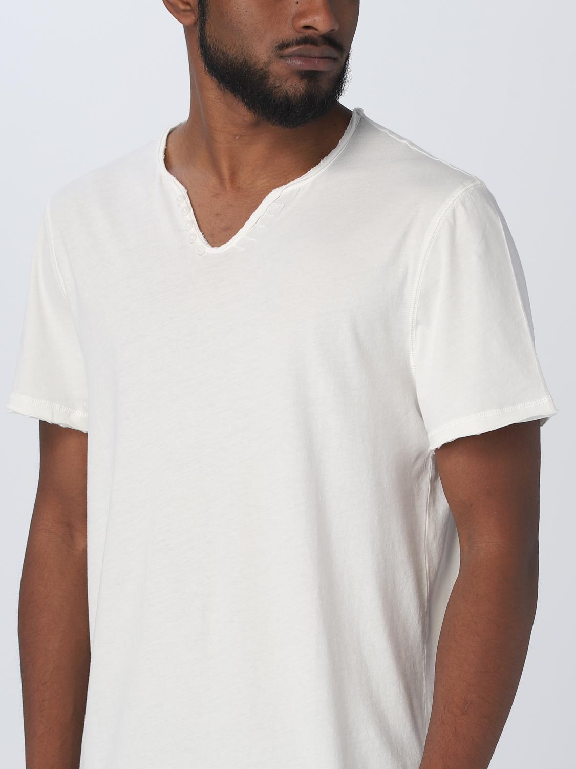 Tシャツ・カットソー ZADIG & VOLTAIRE Men T-shirt White JMTS01659 103 Ted Photoprint T-shirt- White T-Shirt with Retrospective