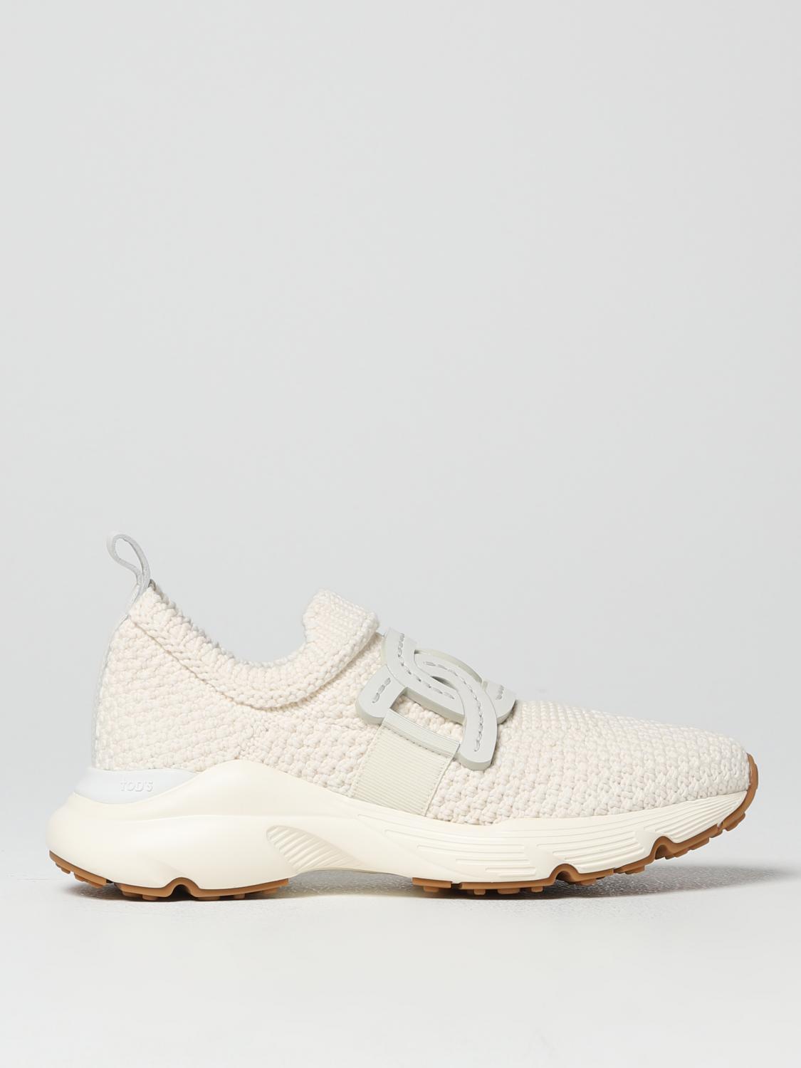 TOD'S SNEAKERS: Sneakers Tod's in crochet di cotone, Crema - Img 1