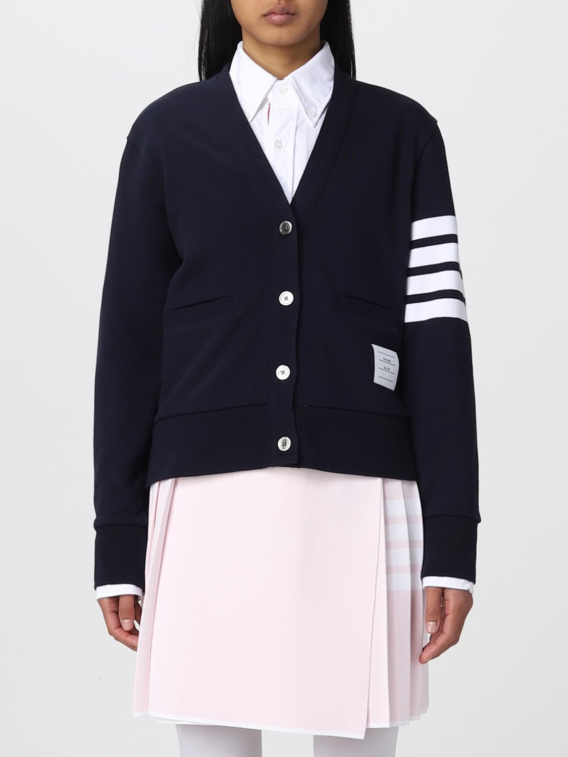 THOM BROWNE MAGLIA: Cardigan Thom Browne in cotone, Blue - Img 1