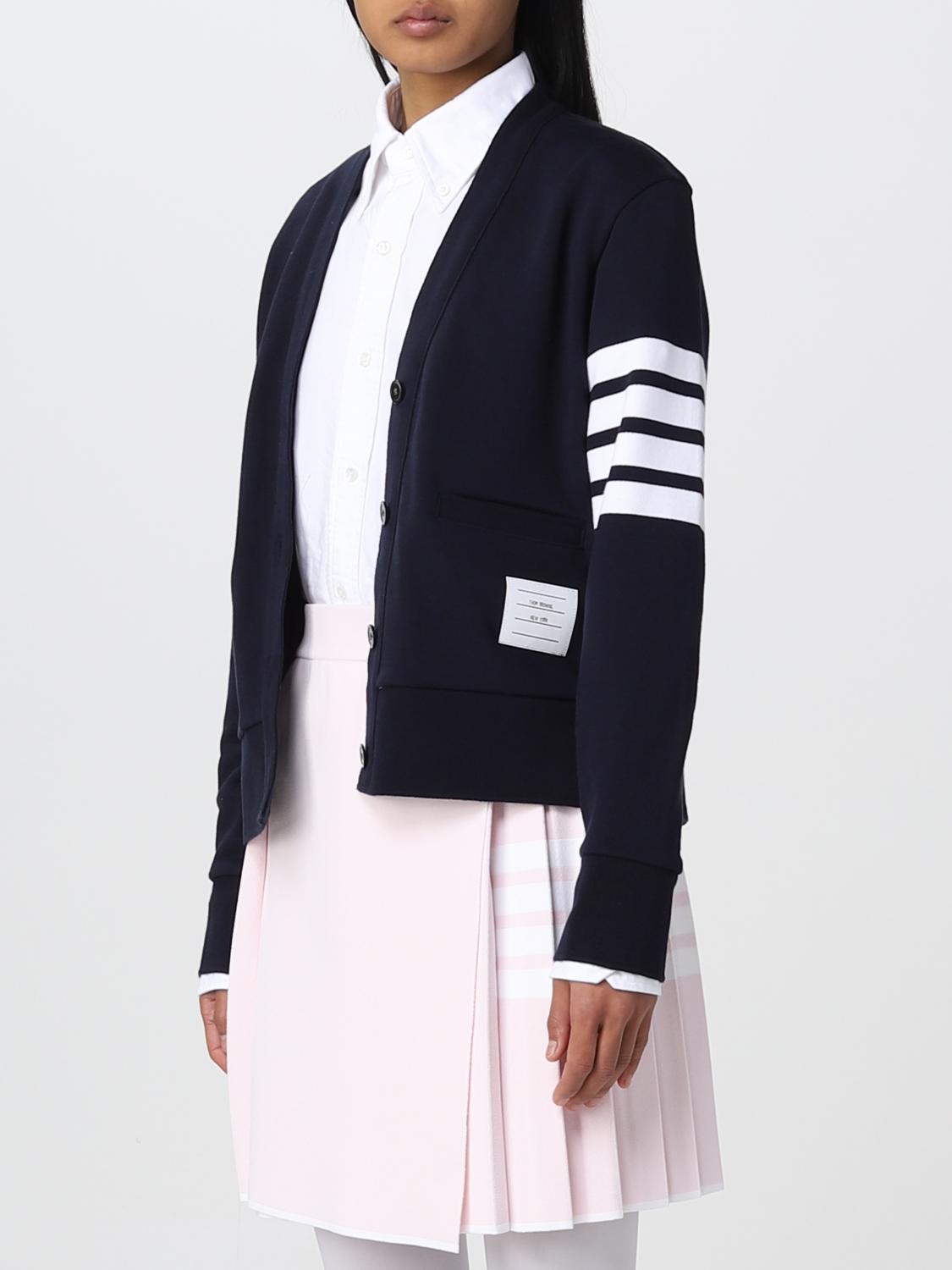 THOM BROWNE MAGLIA: Cardigan Thom Browne in cotone, Blue - Img 4