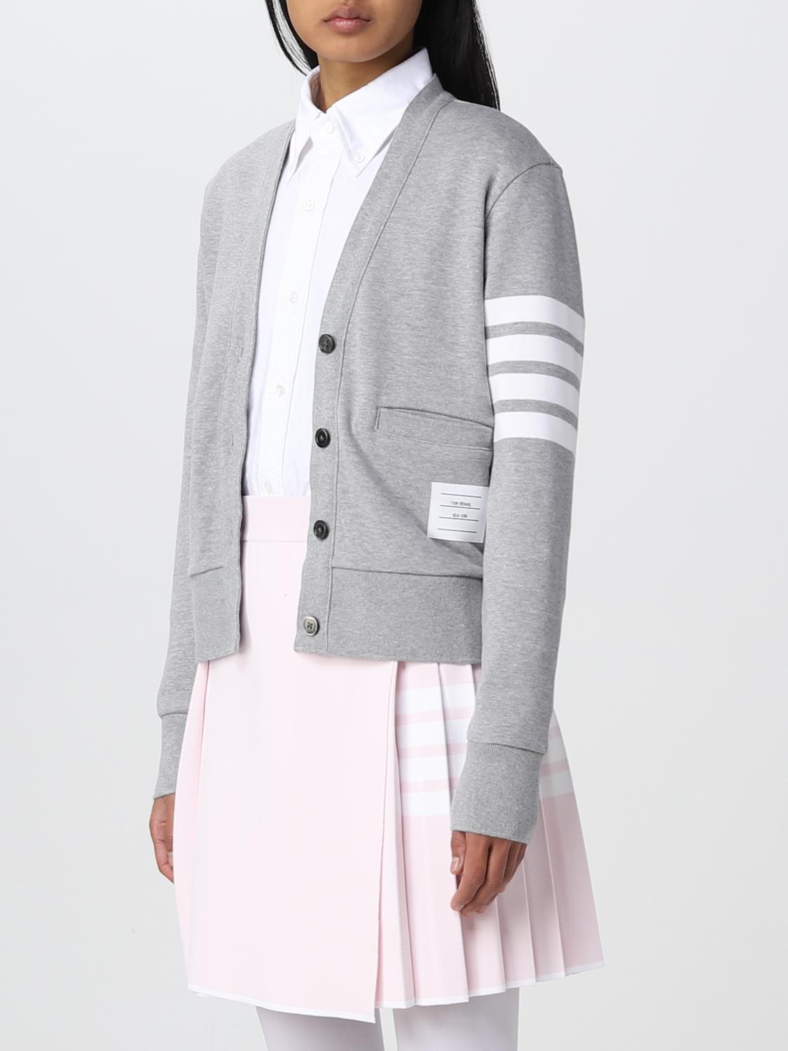 THOM BROWNE PULLOVER: Thom Browne Baumwoll-Cardigan, Grau - Img 4