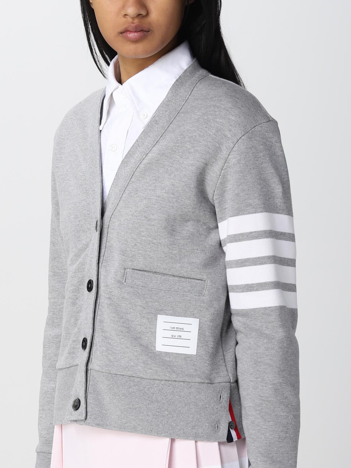 THOM BROWNE PULLOVER: Thom Browne Baumwoll-Cardigan, Grau - Img 5