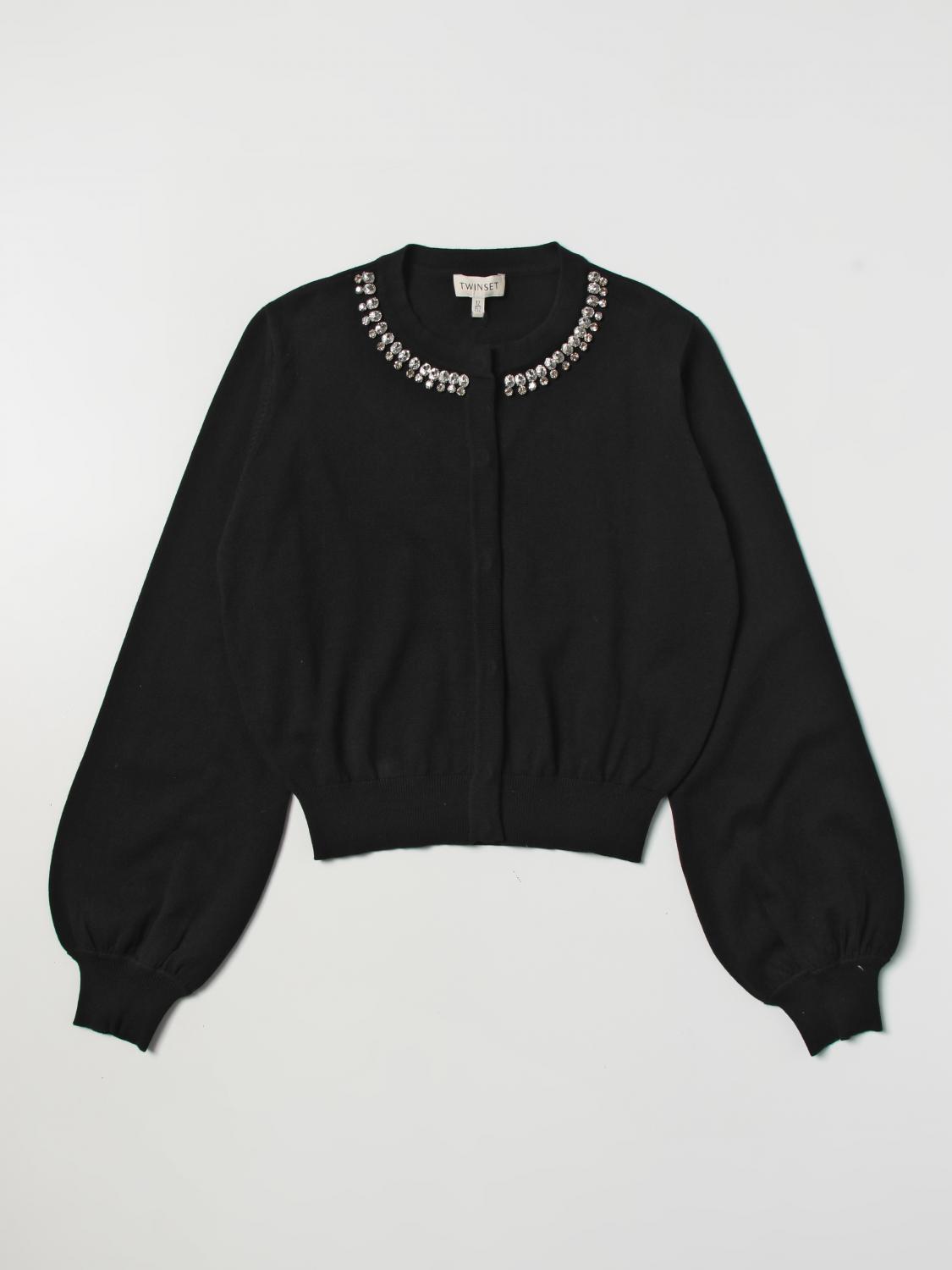 TWINSET MAGLIA: Cardigan Twinset in cotone, Nero - Img 1