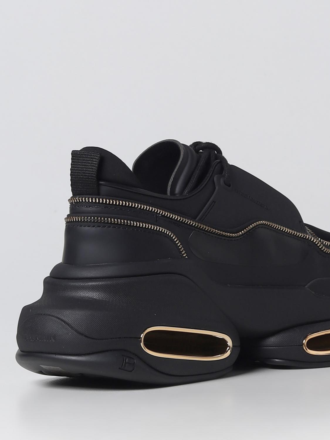 BALMAIN: B-Bold sneakers in suede and neoprene - Black | Balmain