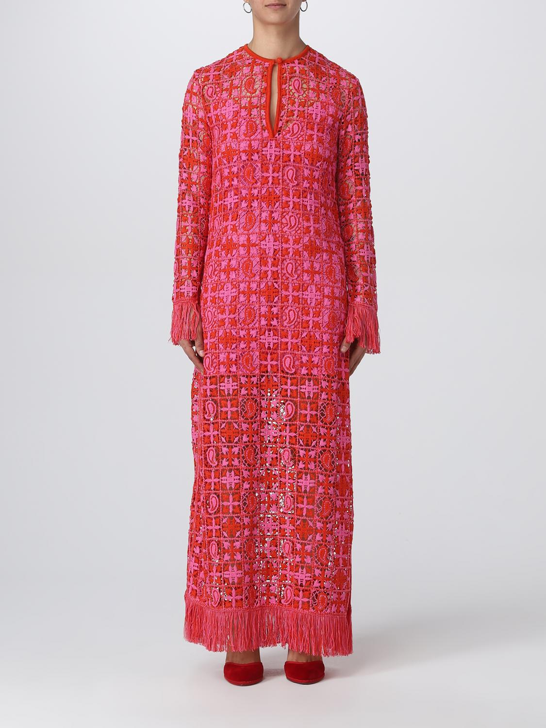 etro crochet dress in knit 061626email Color:Black/Gold Multi Bardot Hilda Hoop Fit-And-Flare Crochet pattern Long sleeves