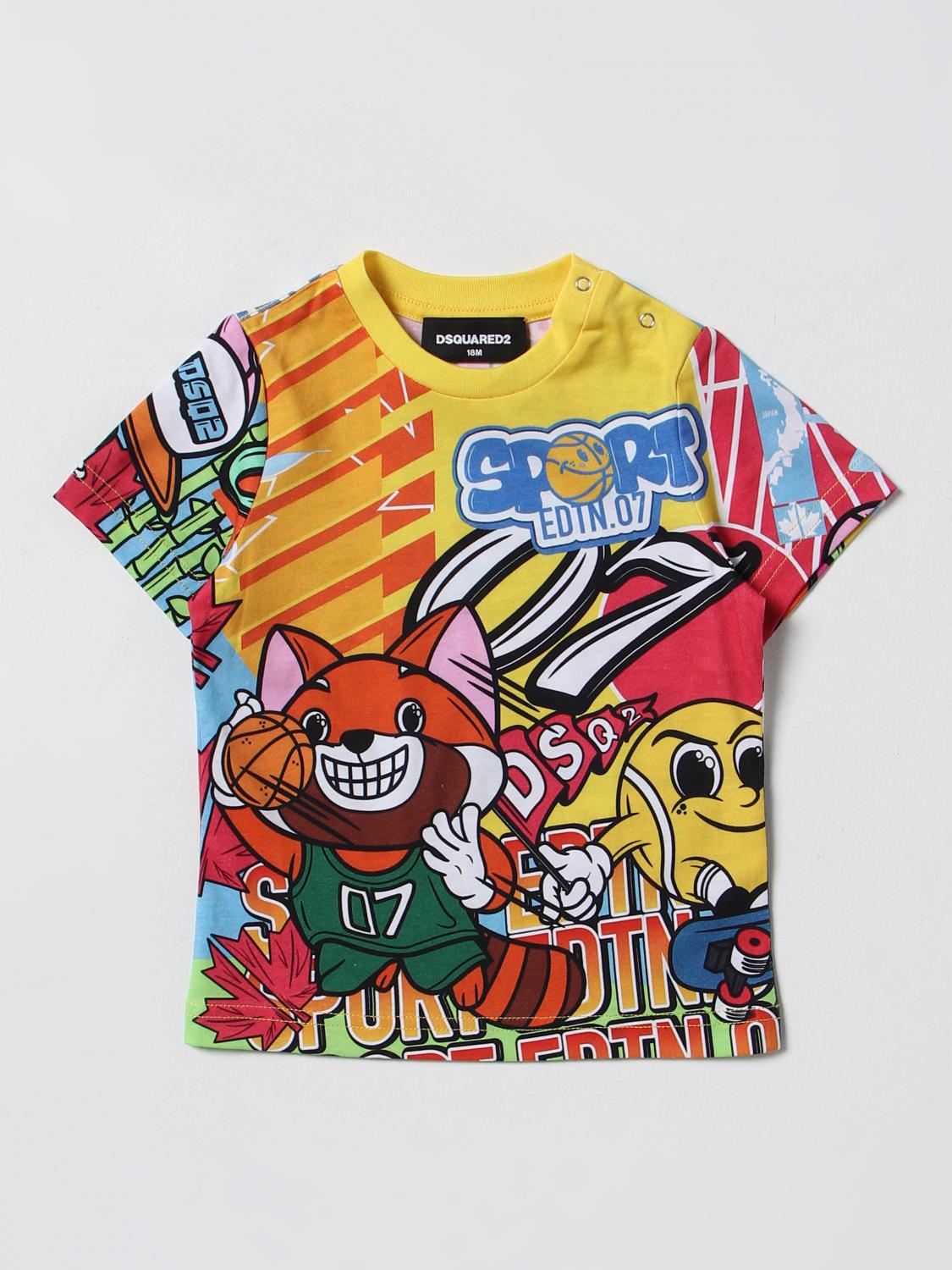 DSQUARED2 T-SHIRT: T-shirt Dsquared2 Junior con stampa grafica, Senape - Img 1
