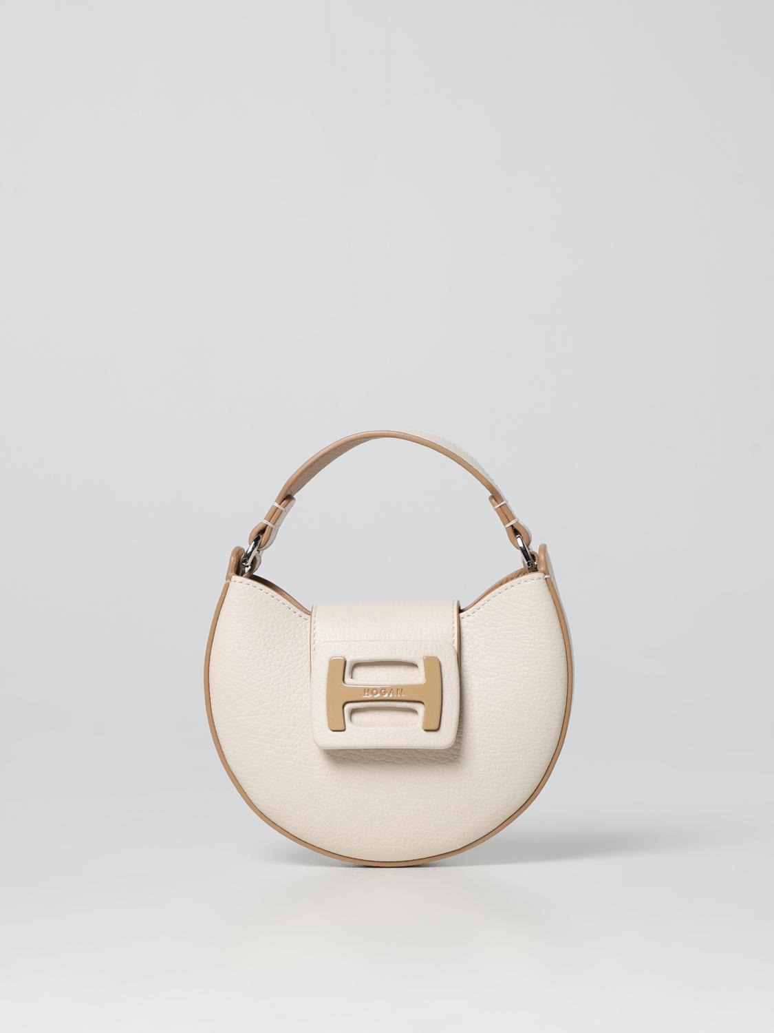 HOGAN: H-Bag bag in leather - Ivory | Hogan mini bag