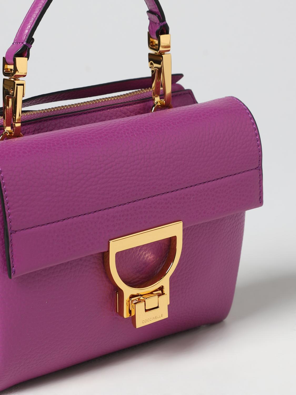 COCCINELLE BORSA MINI: Borsa Arlettis Coccinelle in pelle a grana, Viola - Img 3