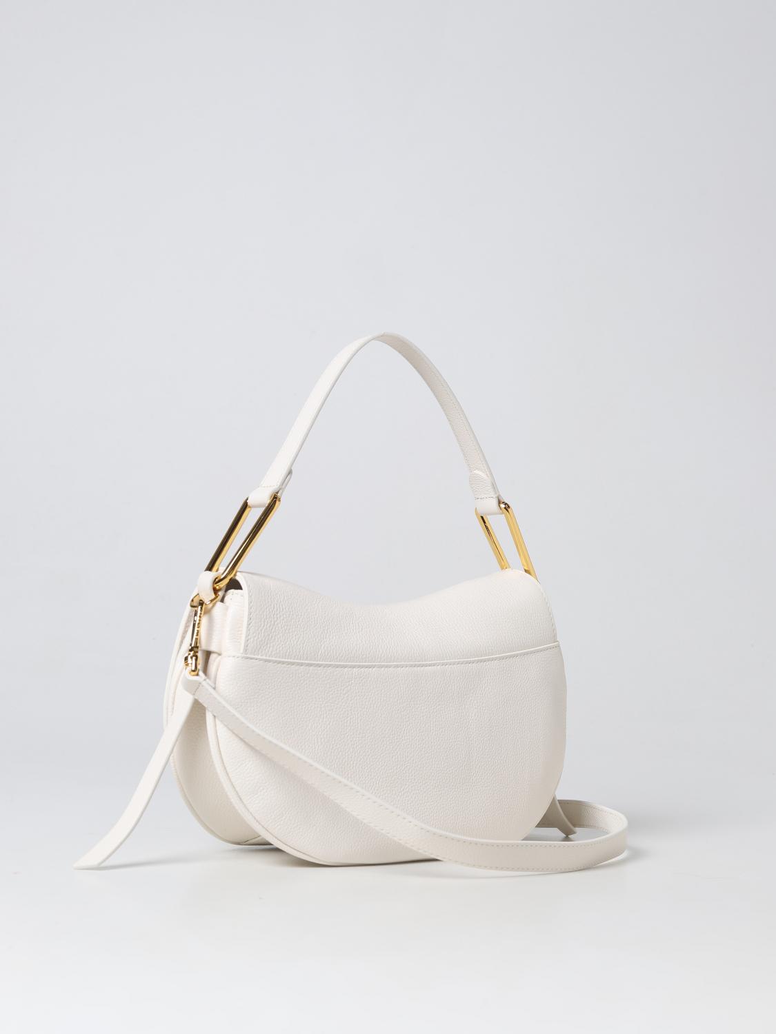 COCCINELLE BORSA A SPALLA: Borsa Magie Coccinelle in pelle a grana, Bianco - Img 2