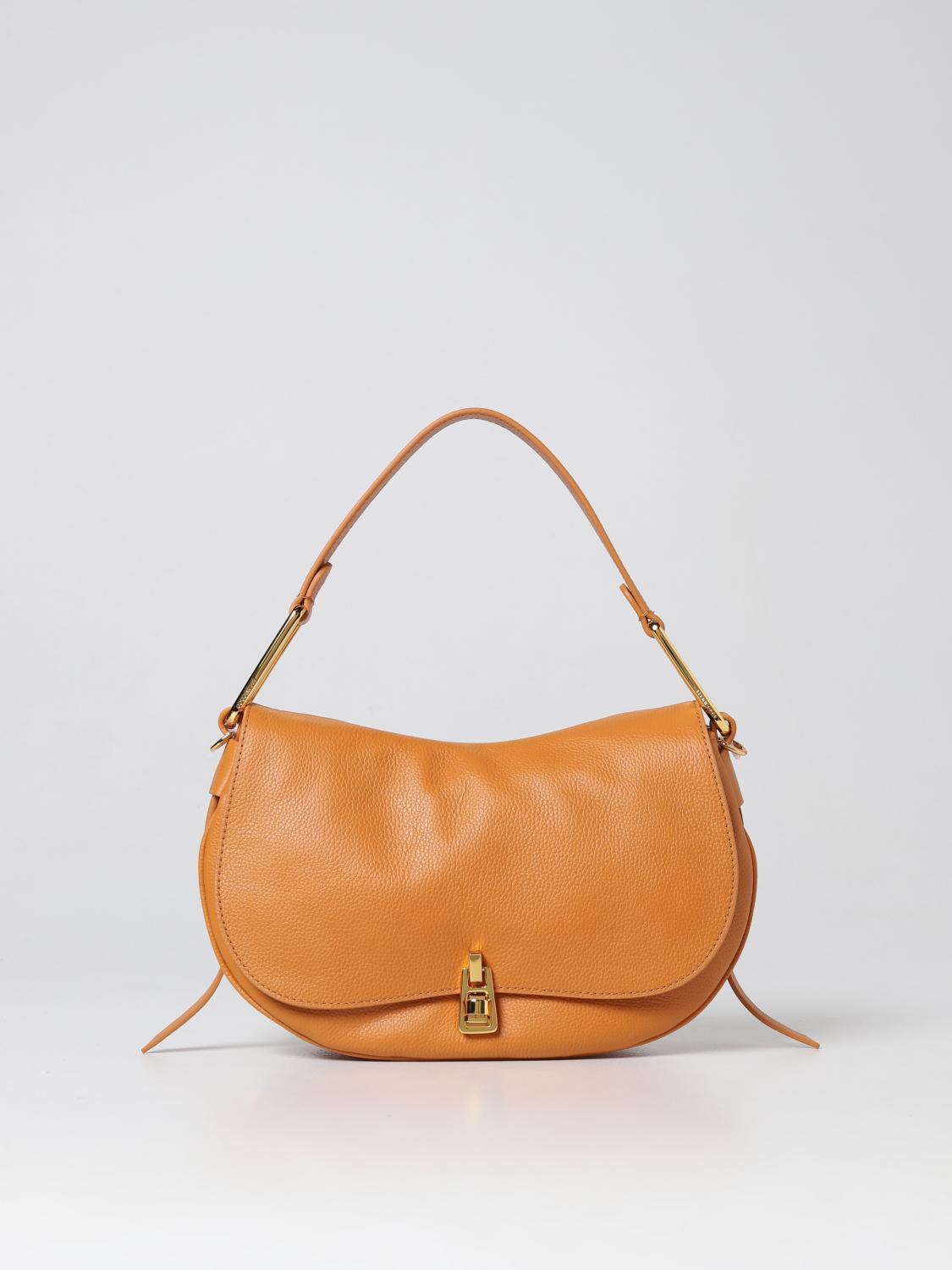 COCCINELLE BORSA A SPALLA: Borsa Magie Coccinelle in pelle a grana, Arancione - Img 1