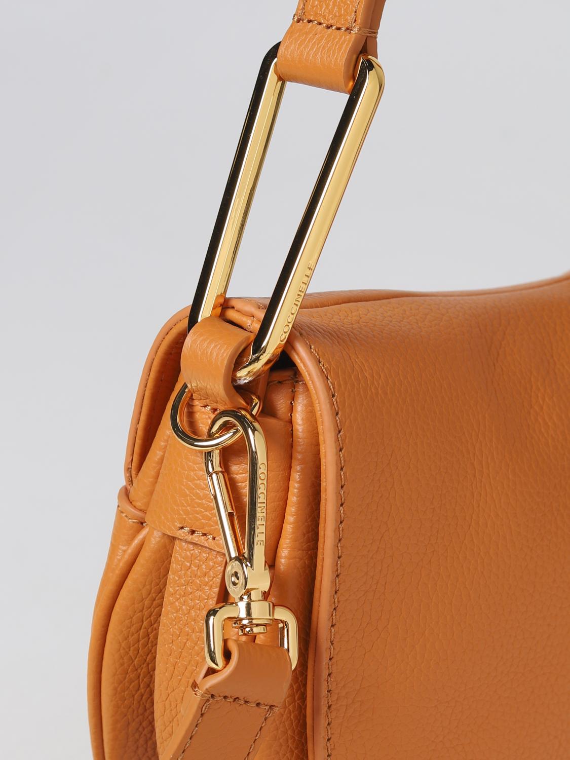 COCCINELLE BORSA A SPALLA: Borsa Magie Coccinelle in pelle a grana, Arancione - Img 3