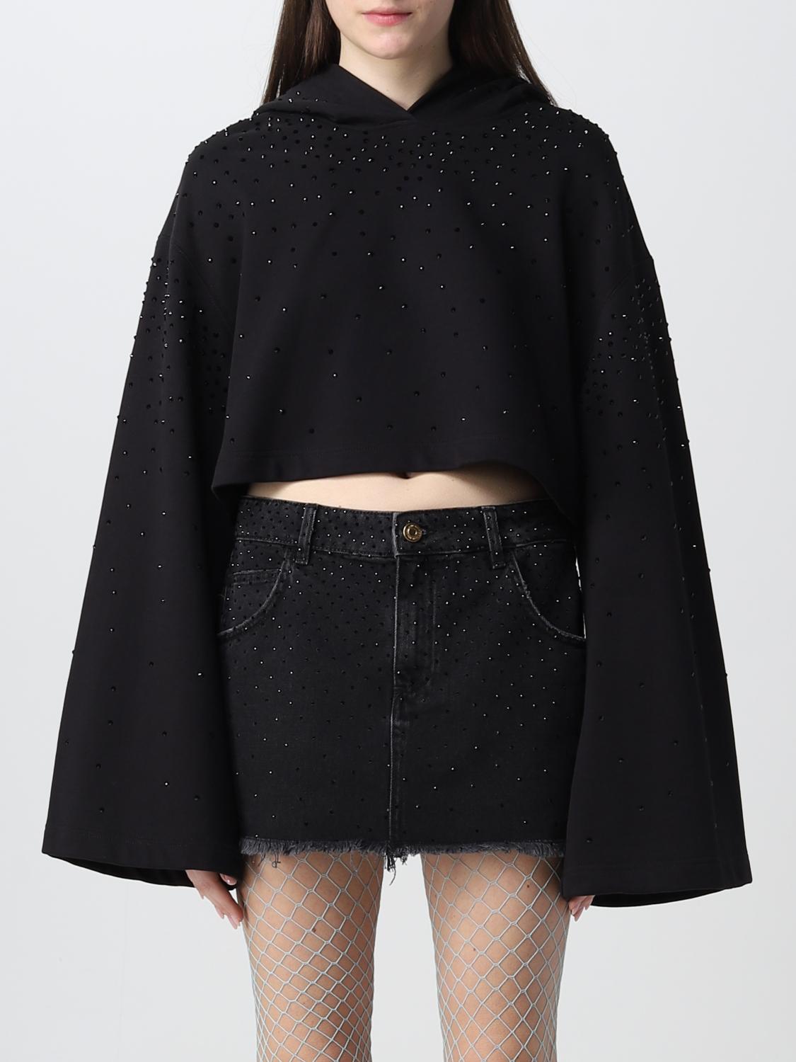 BLUMARINE FELPA: Felpa Blumarine in cotone con strass, Nero - Img 1