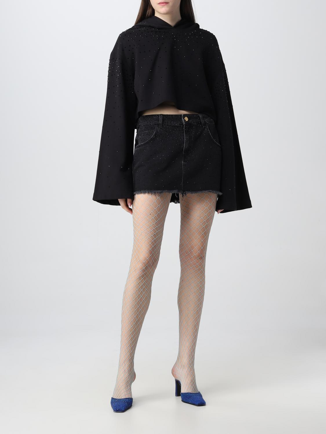 BLUMARINE FELPA: Felpa Blumarine in cotone con strass, Nero - Img 2