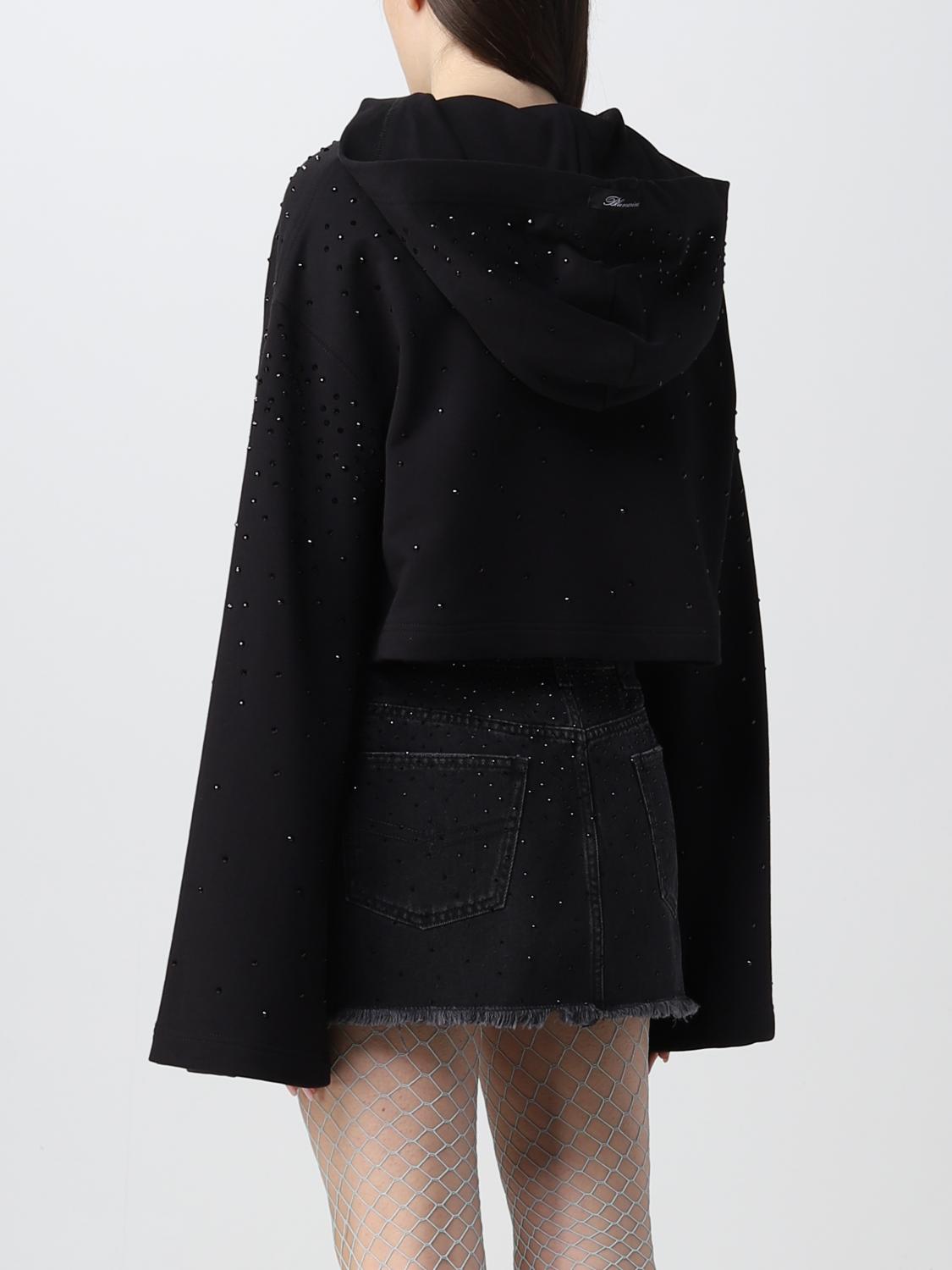 BLUMARINE FELPA: Felpa Blumarine in cotone con strass, Nero - Img 3