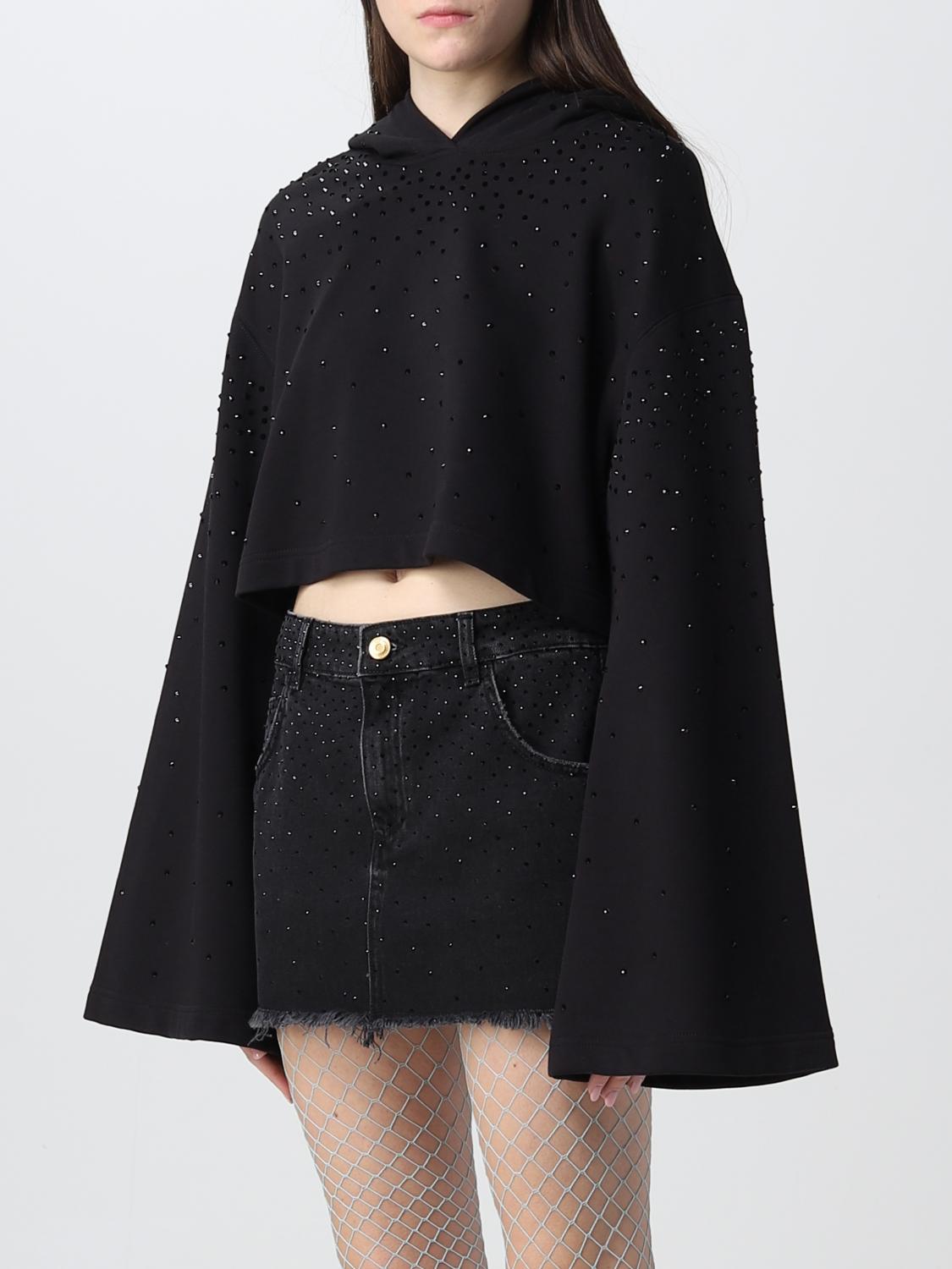 BLUMARINE FELPA: Felpa Blumarine in cotone con strass, Nero - Img 4